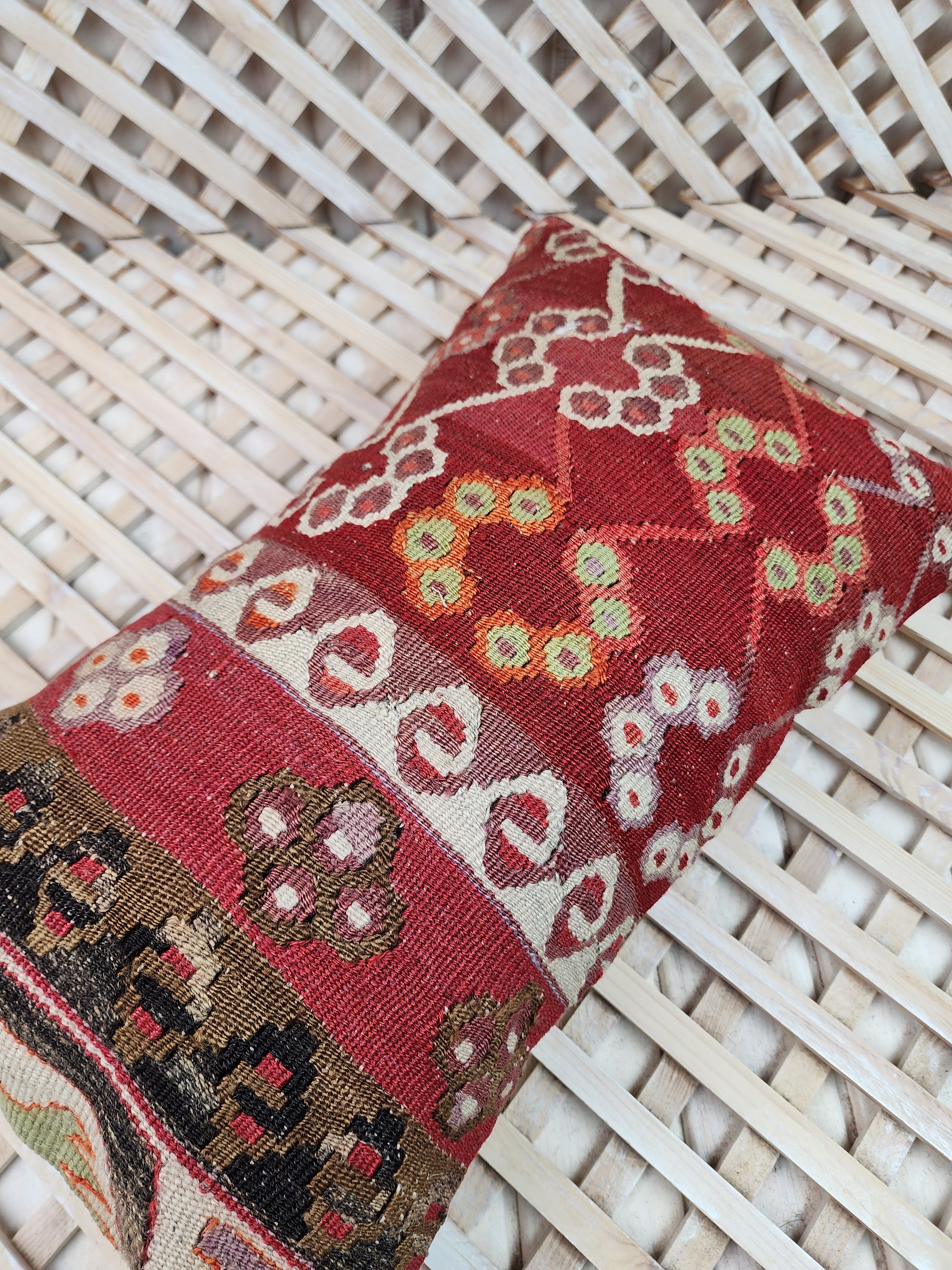 Lumbar Kilim Pillow Cover 12 x 20 in