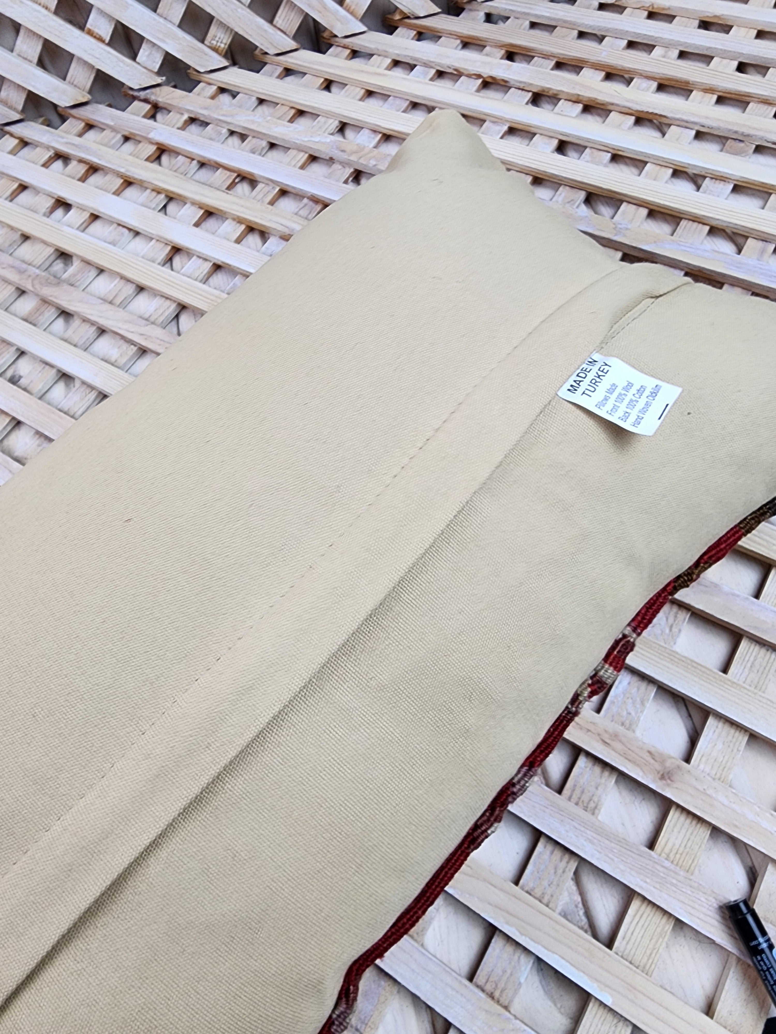 Lumbar Kilim Pillow Cover 12 x 20 in