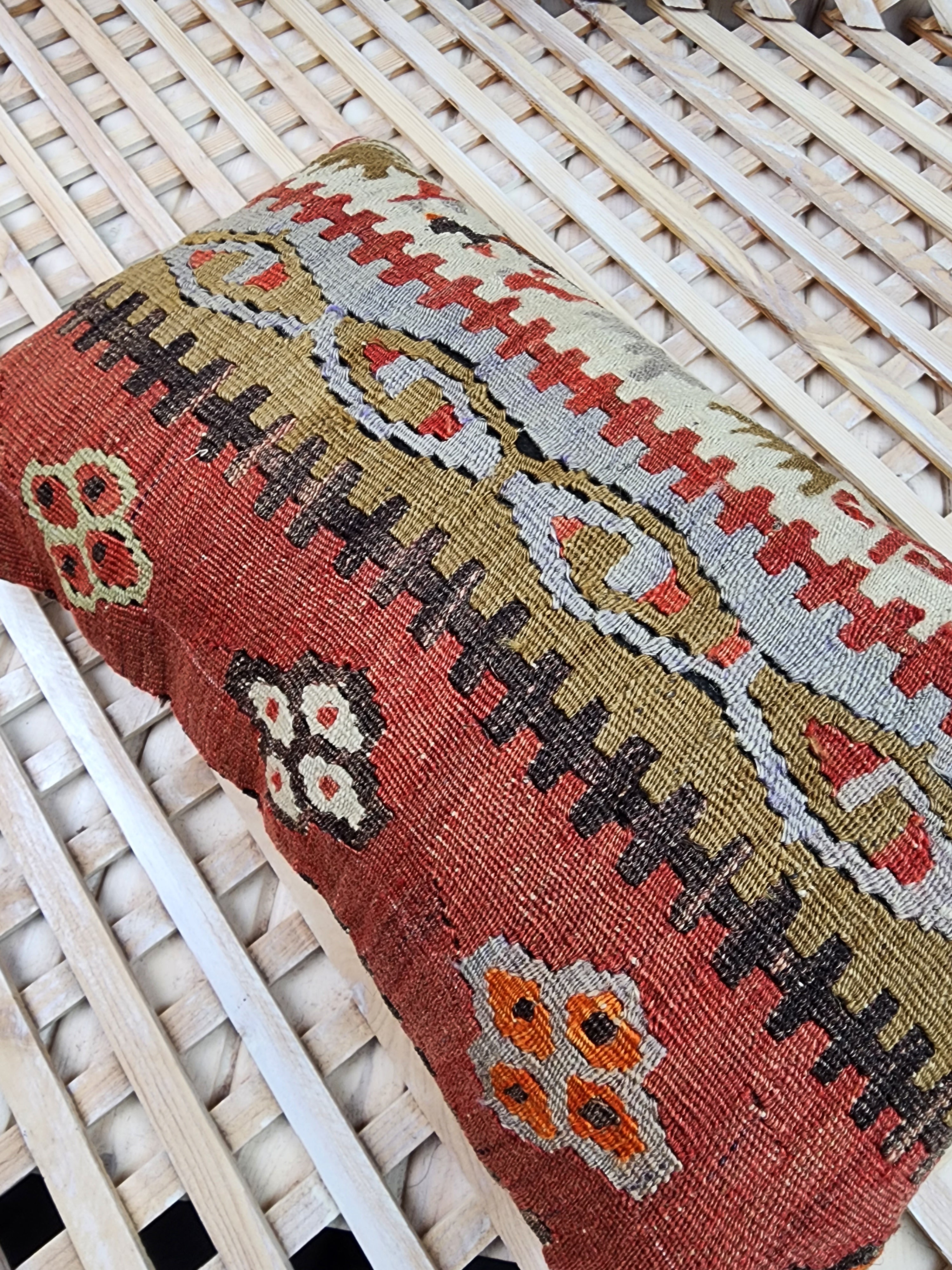 Lumbar Kilim Pillow Cover 12 x 20 in