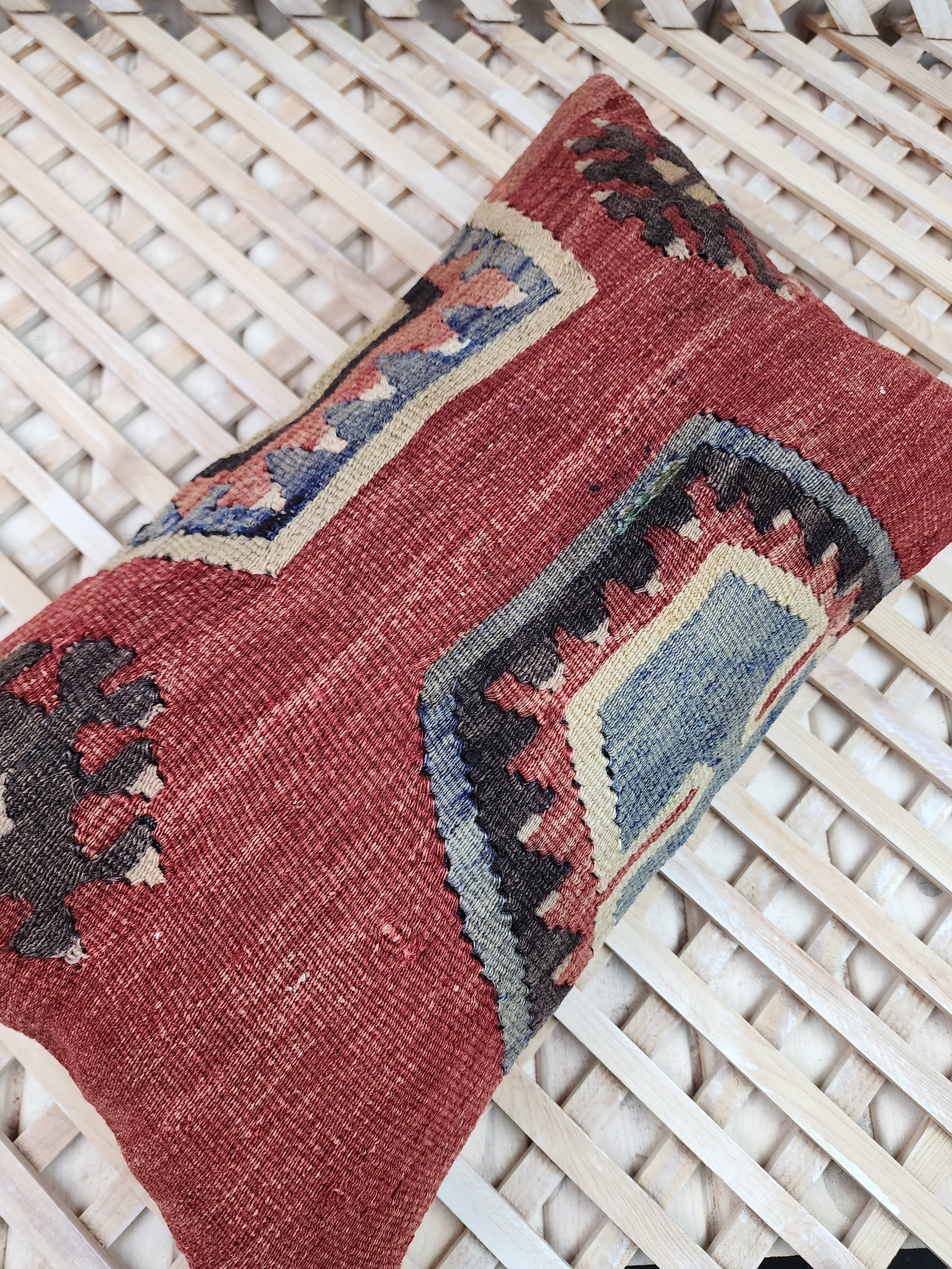 vintage Kilim Pillow Cover — pattern close-up