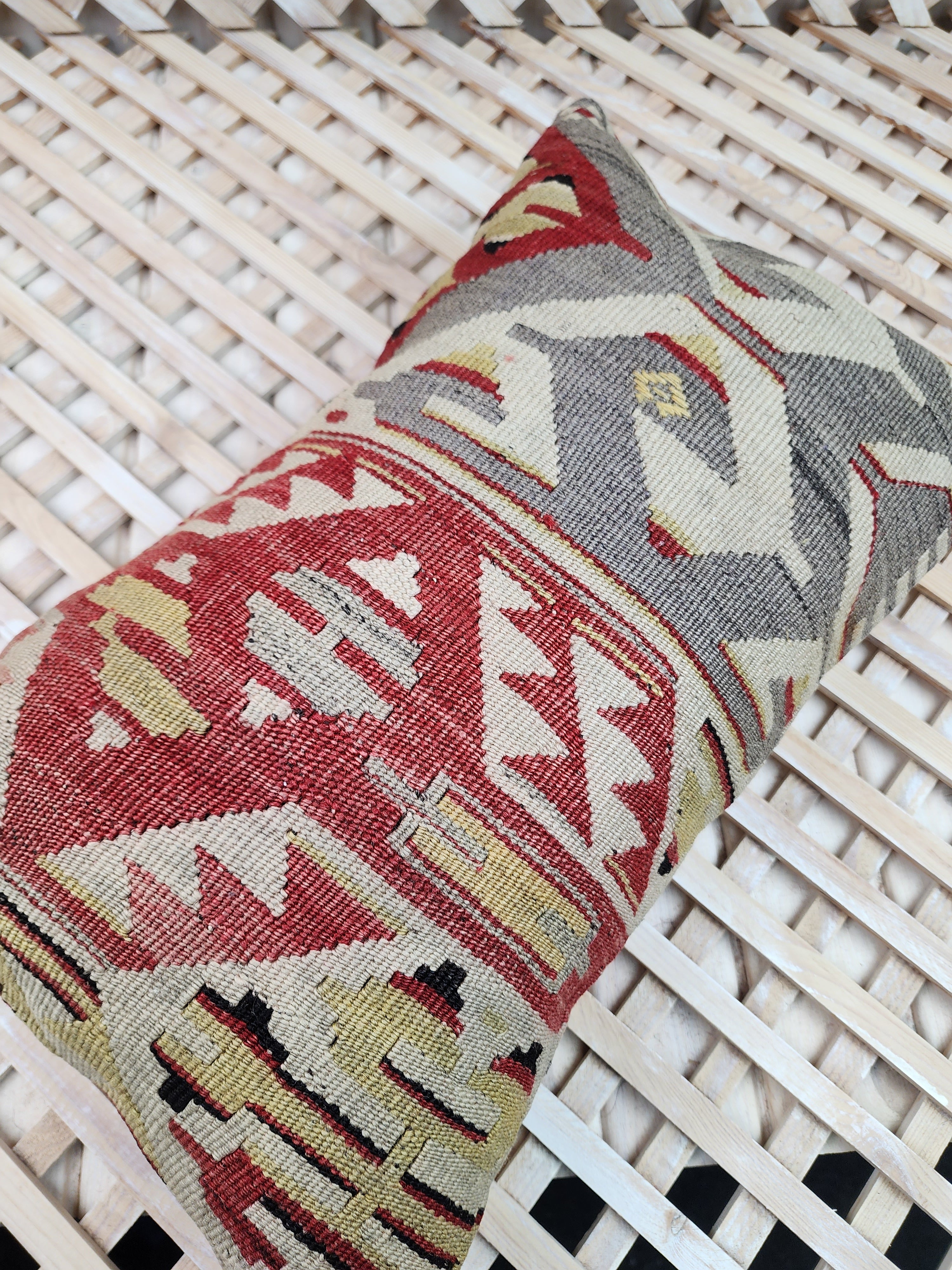 Lumbar Kilim Pillow Cover 12 x 20 in