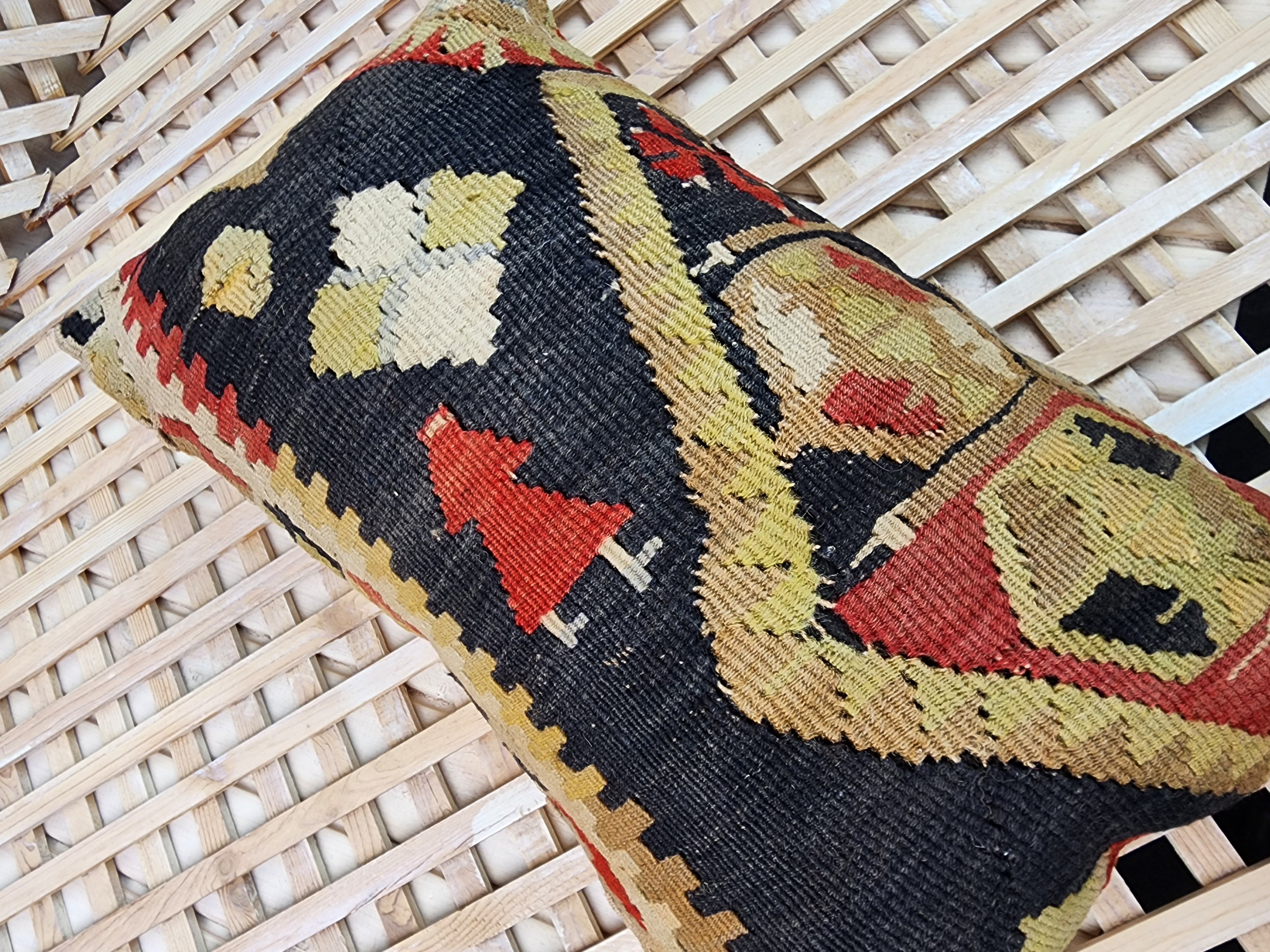 Lumbar Kilim Pillow Cover 12 x 20 in