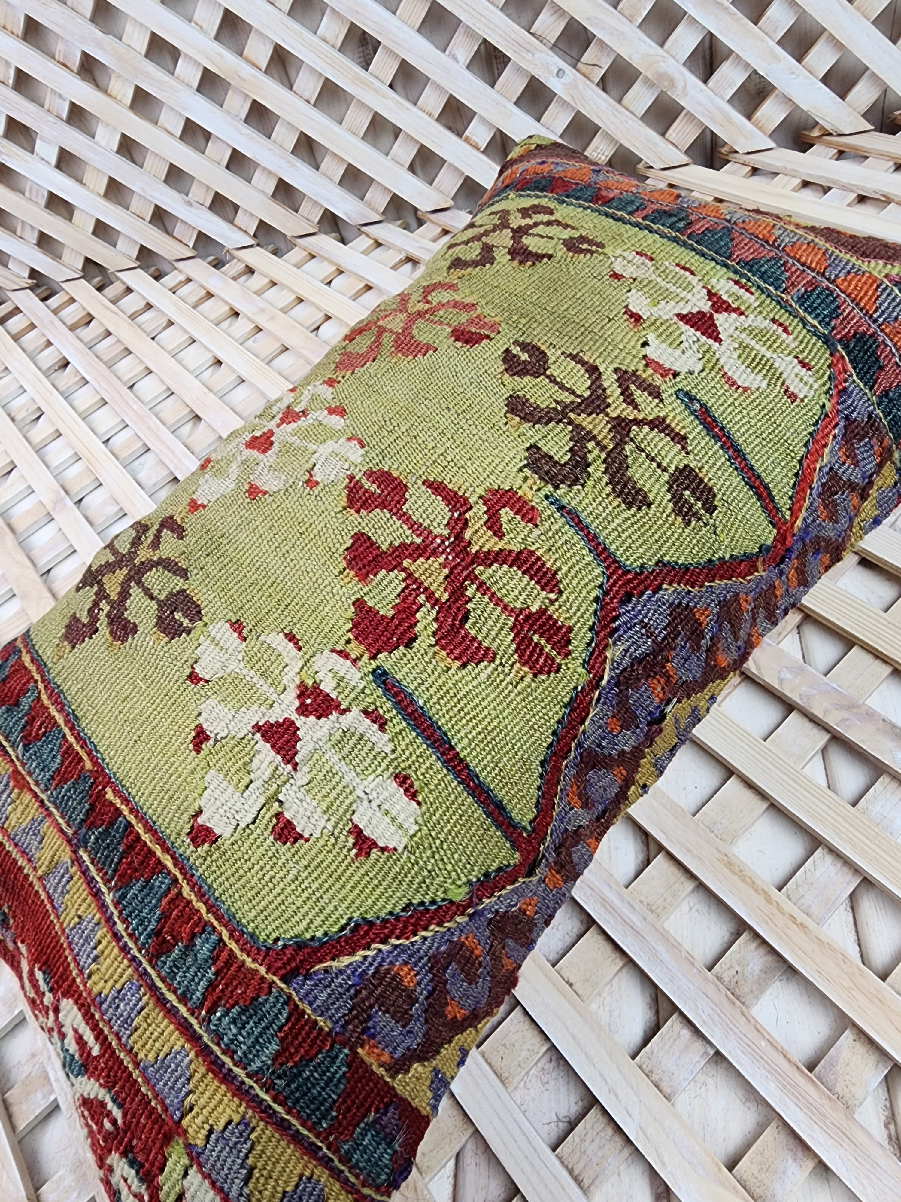 Lumbar Kilim Pillow Cover 12 x 20 in