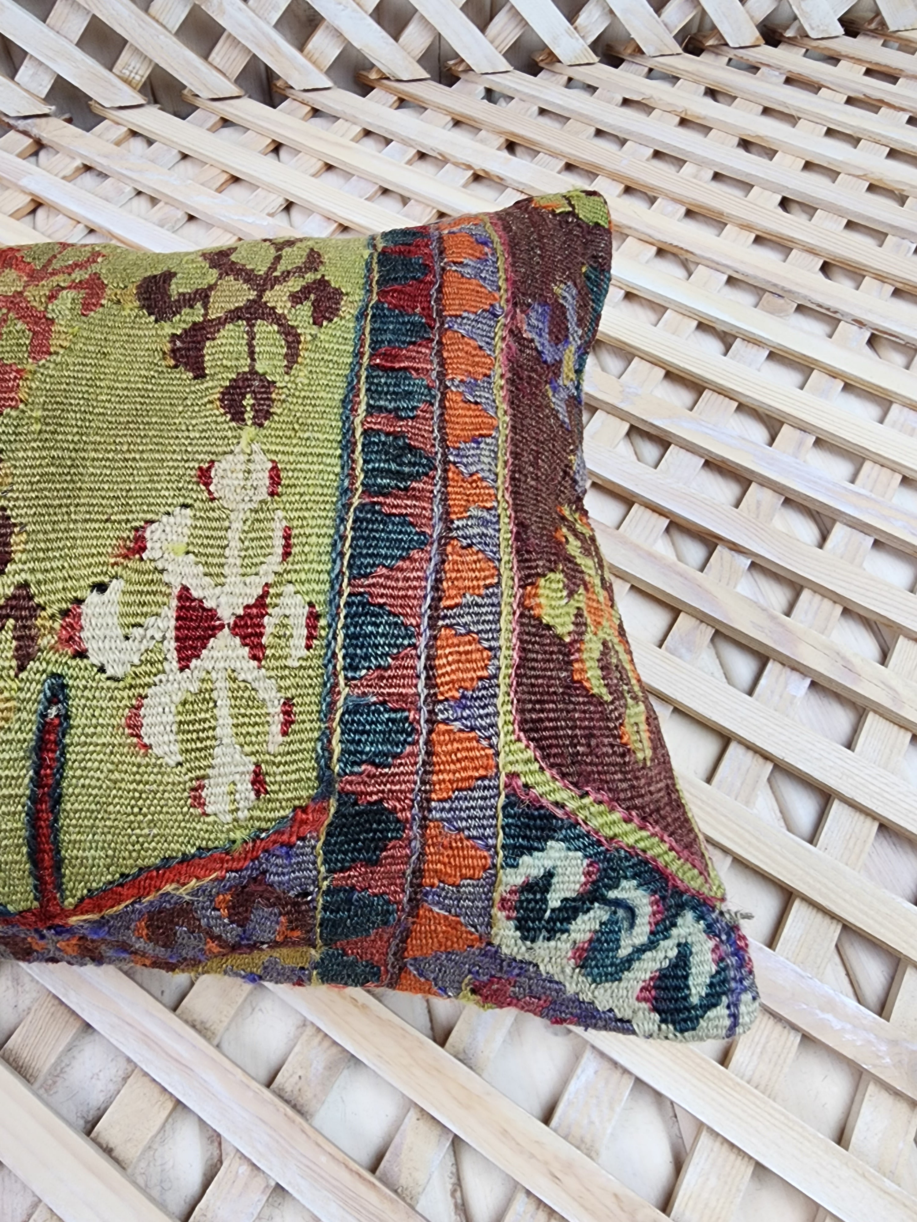 Lumbar Kilim Pillow Cover 12 x 20 in