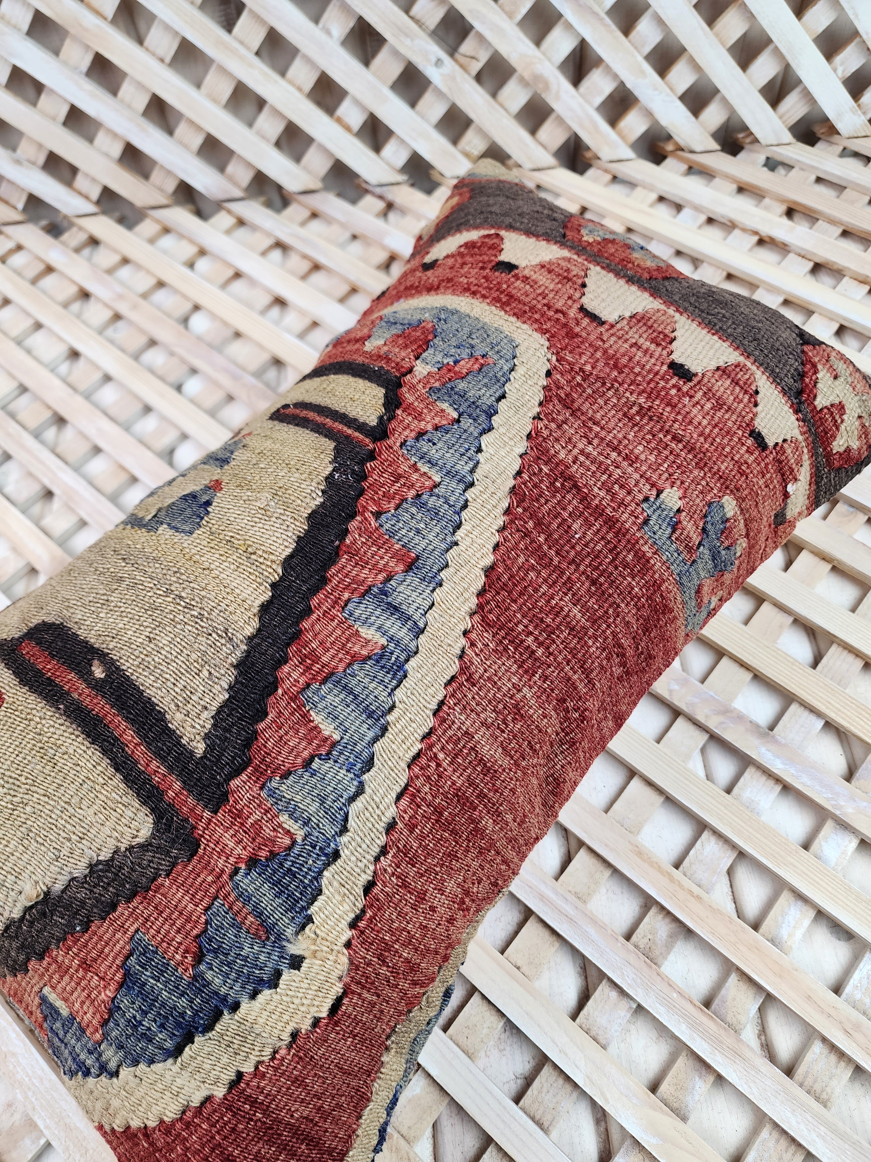 Lumbar Kilim Pillow Cover 12 x 20 in