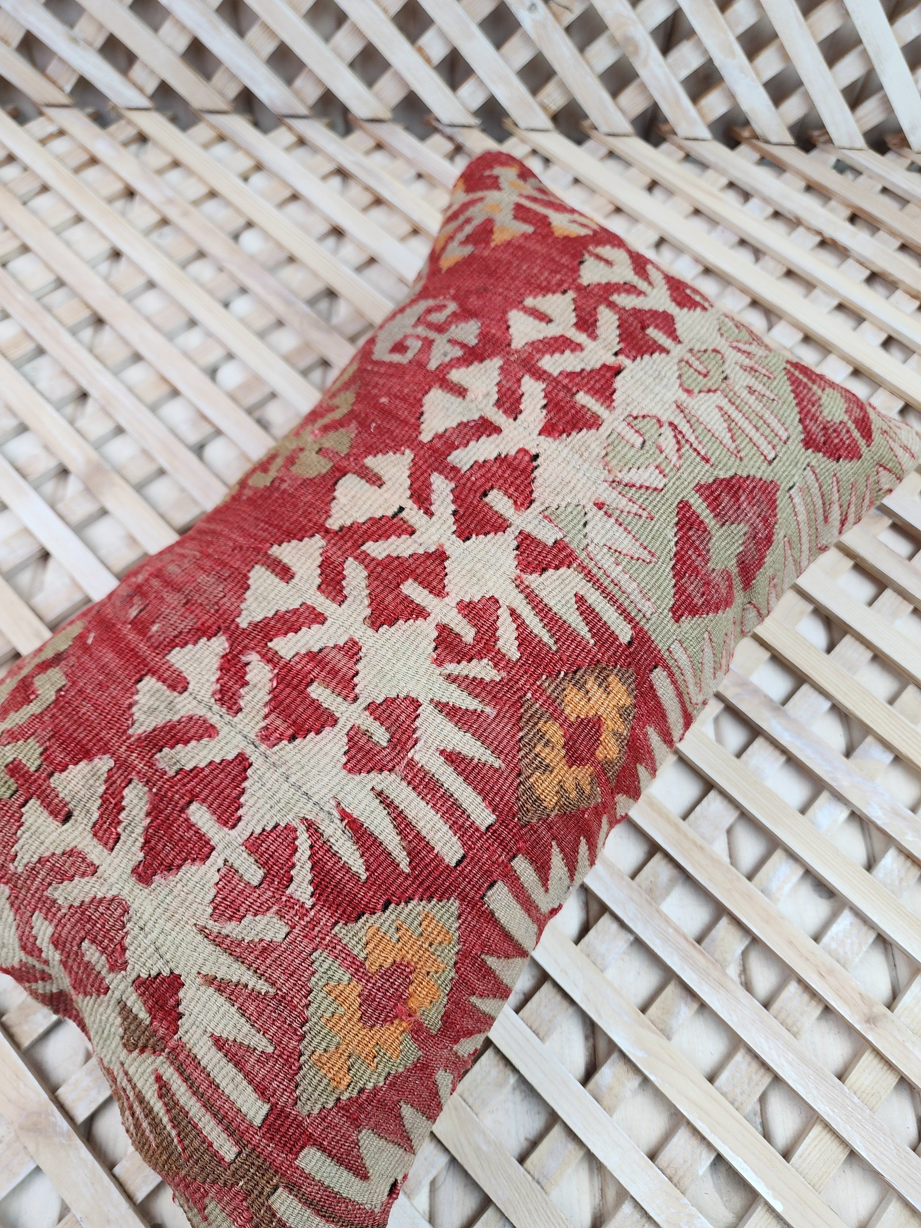 Lumbar Kilim Pillow Cover 12 x 20 in
