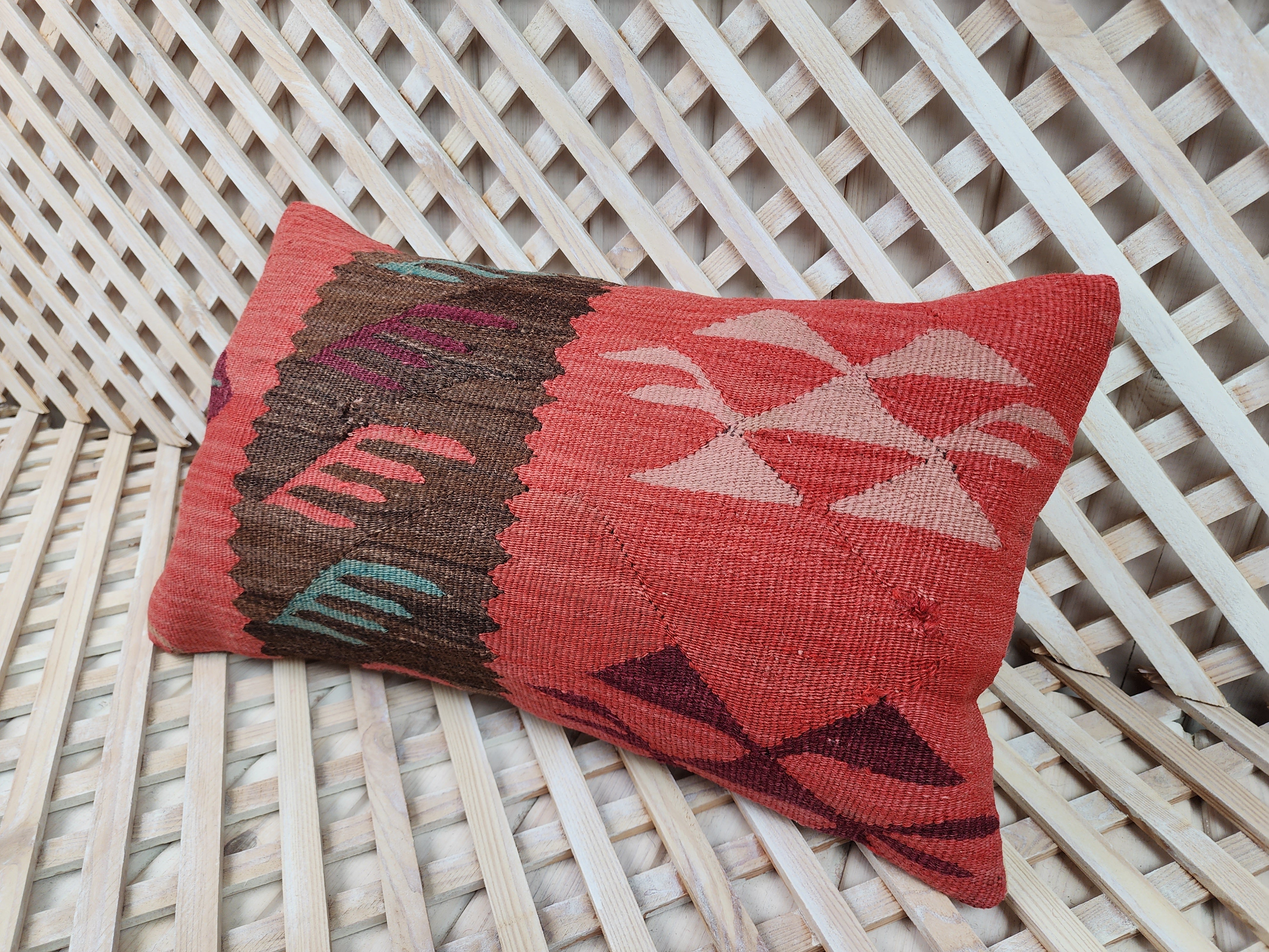 Lumbar Kilim Pillow Cover 12 x 20 in
