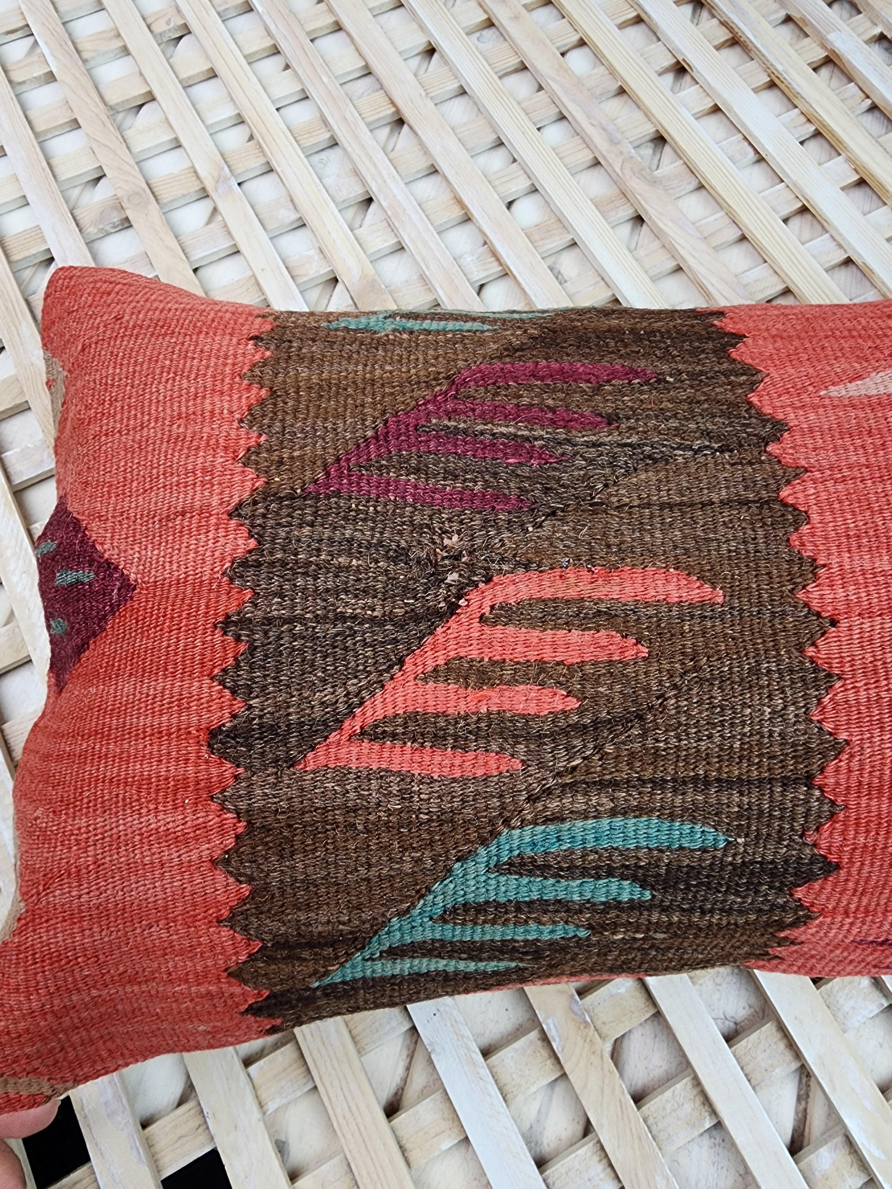Lumbar Kilim Pillow Cover 12 x 20 in