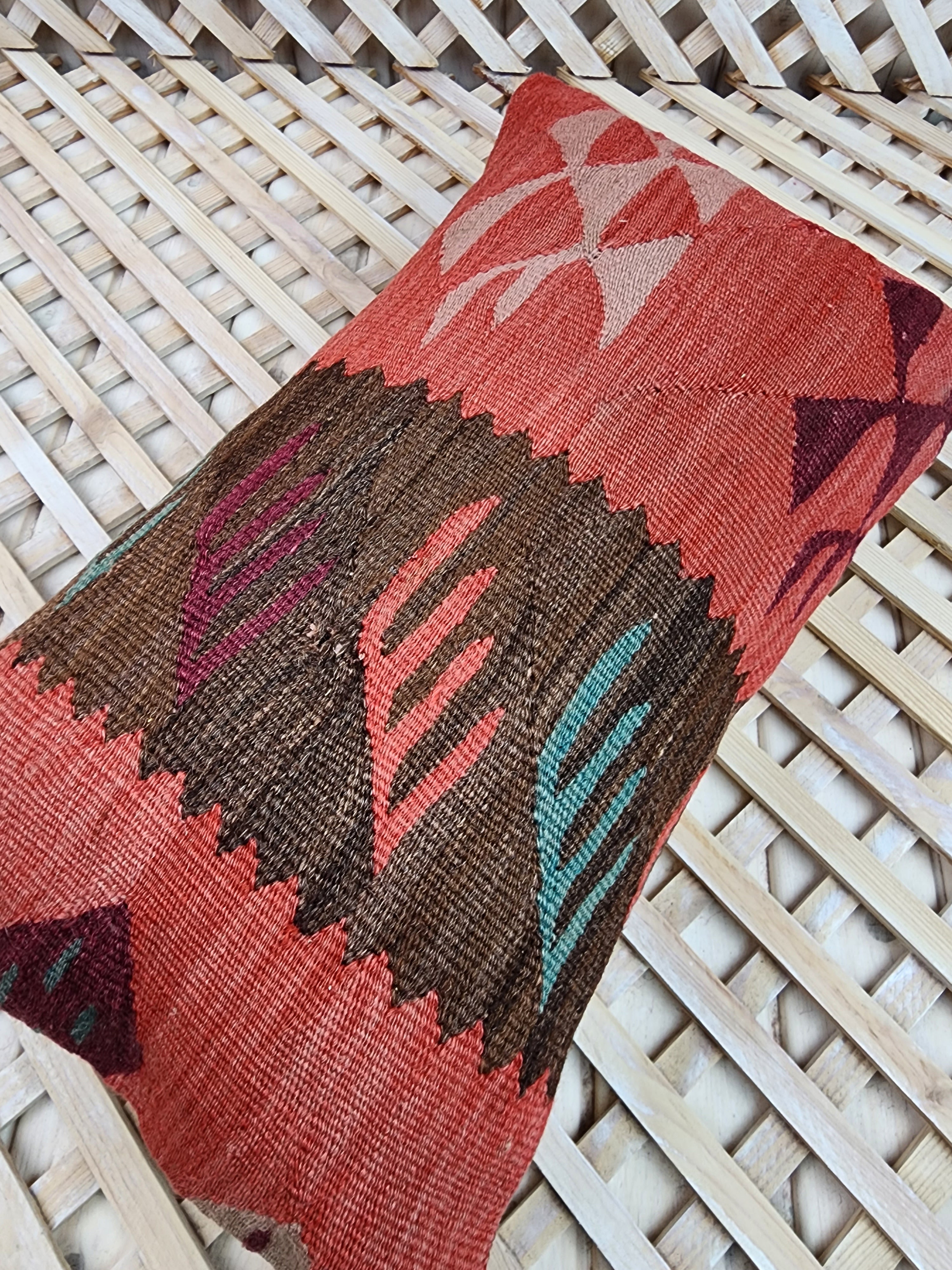 Lumbar Kilim Pillow Cover 12 x 20 in