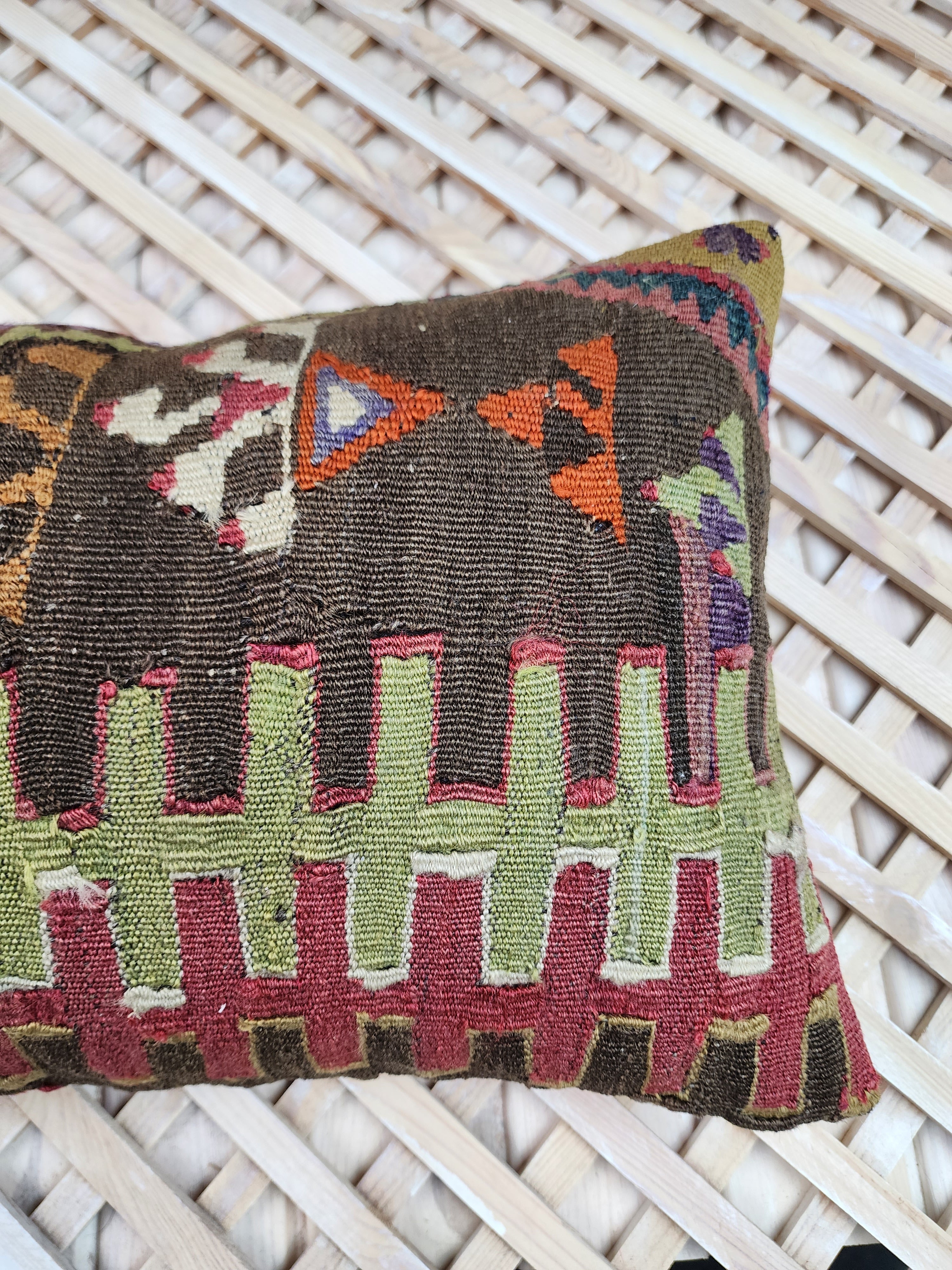 Lumbar Kilim Pillow Cover 12 x 20 in