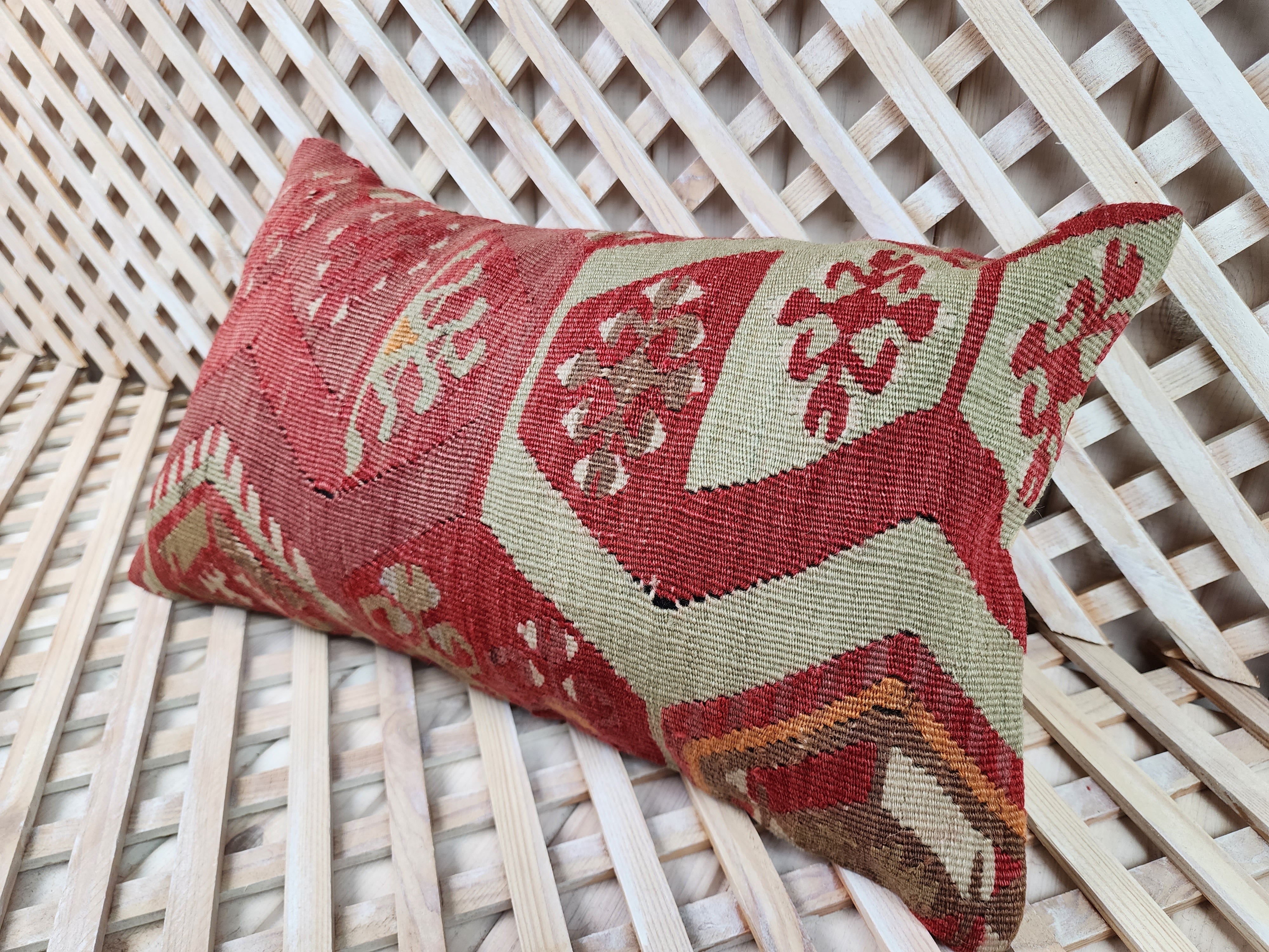 Lumbar Kilim Pillow Cover 12 x 20 in