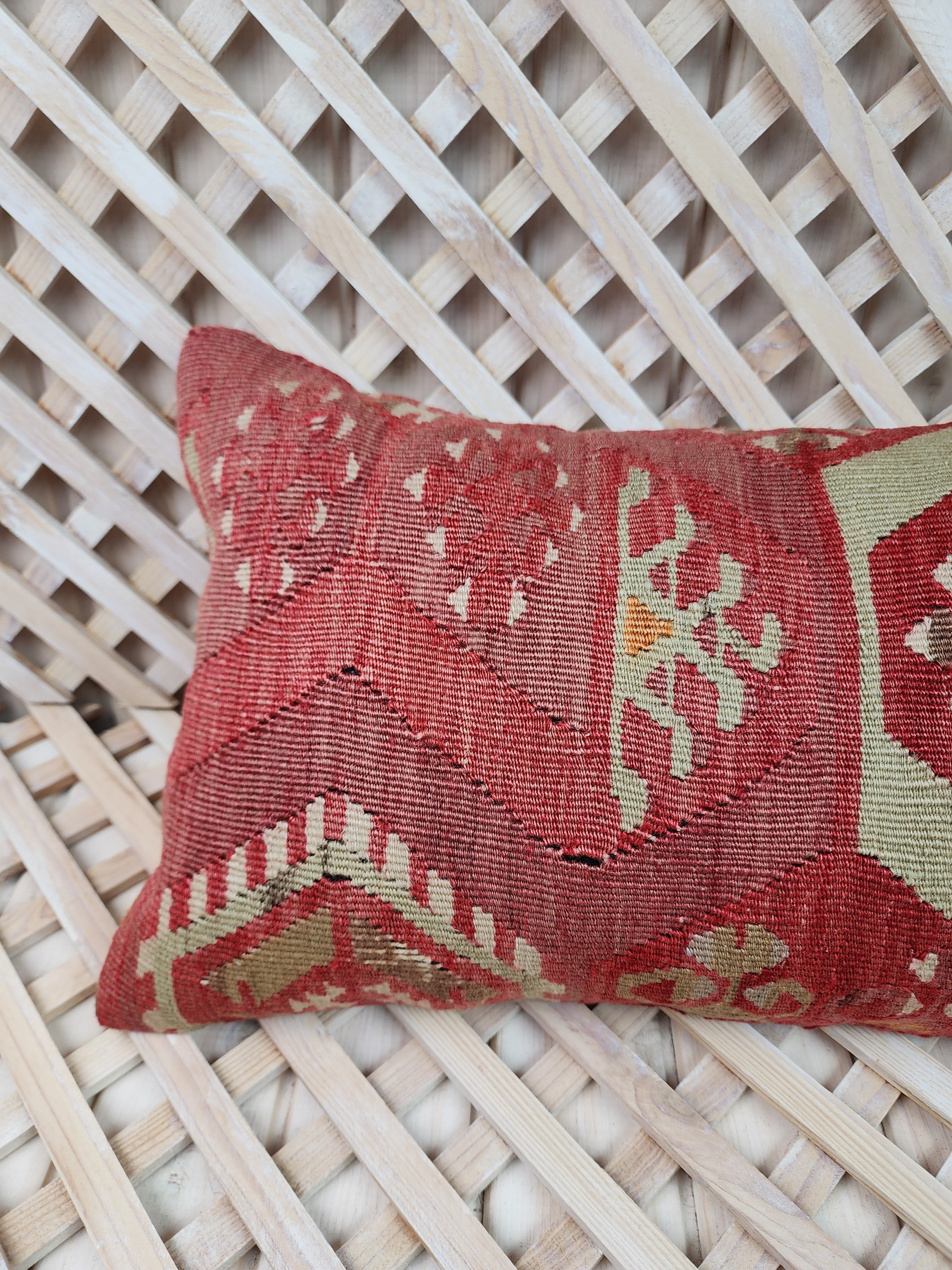vintage Kilim Pillow Cover — pattern close-up