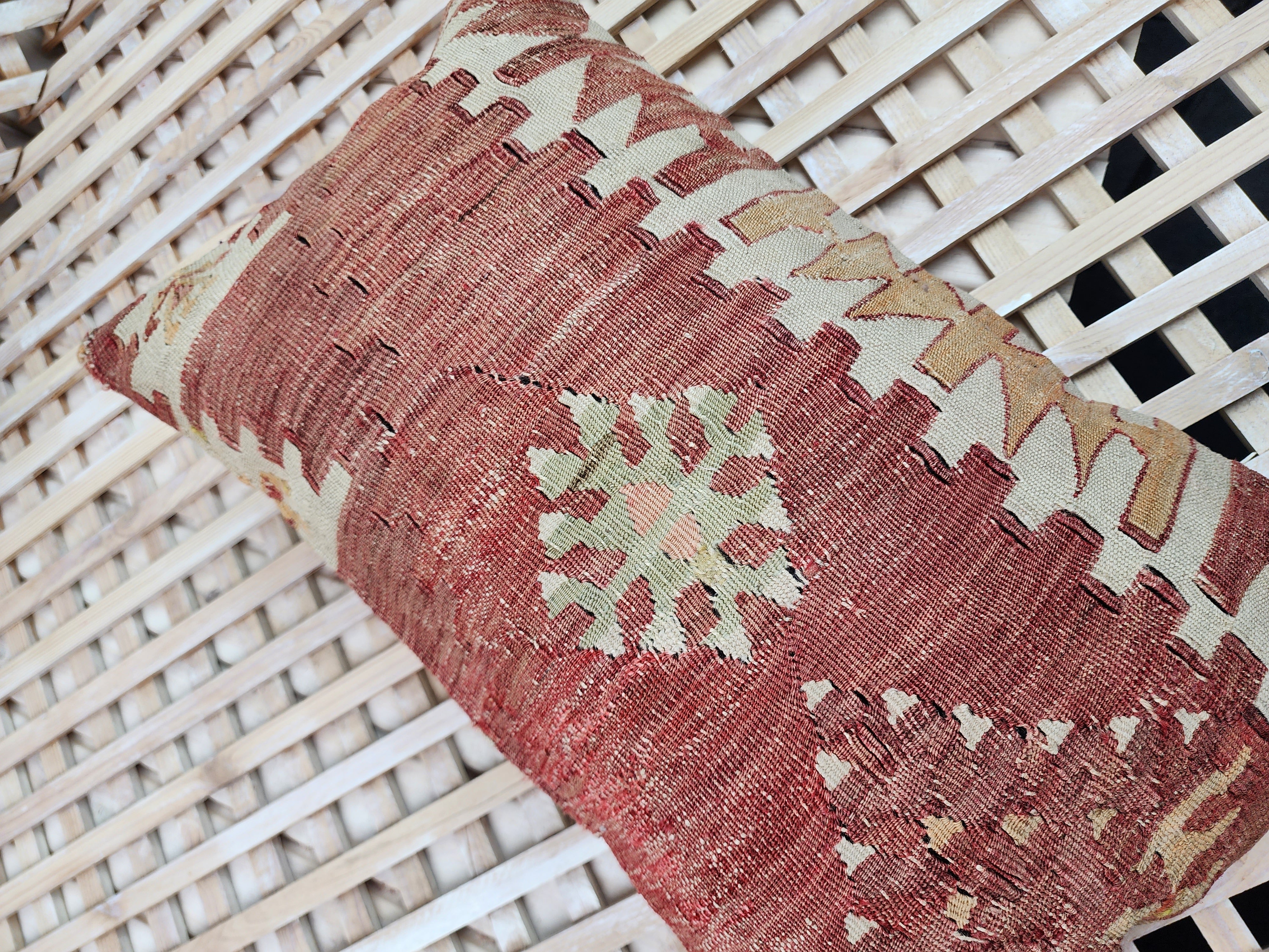 vintage Kilim Pillow Cover — pattern close-up
