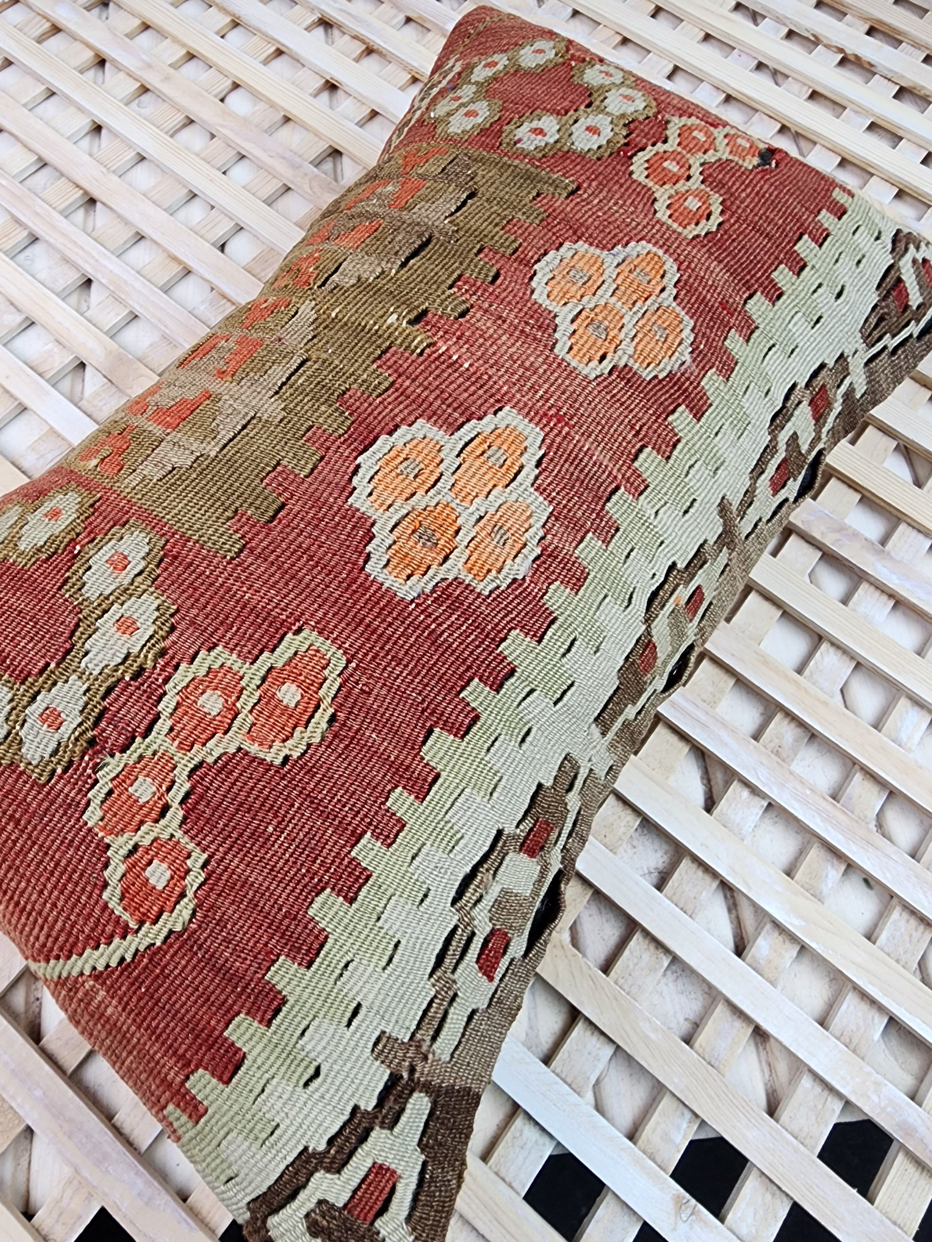 Lumbar Kilim Pillow Cover 12 x 20 in