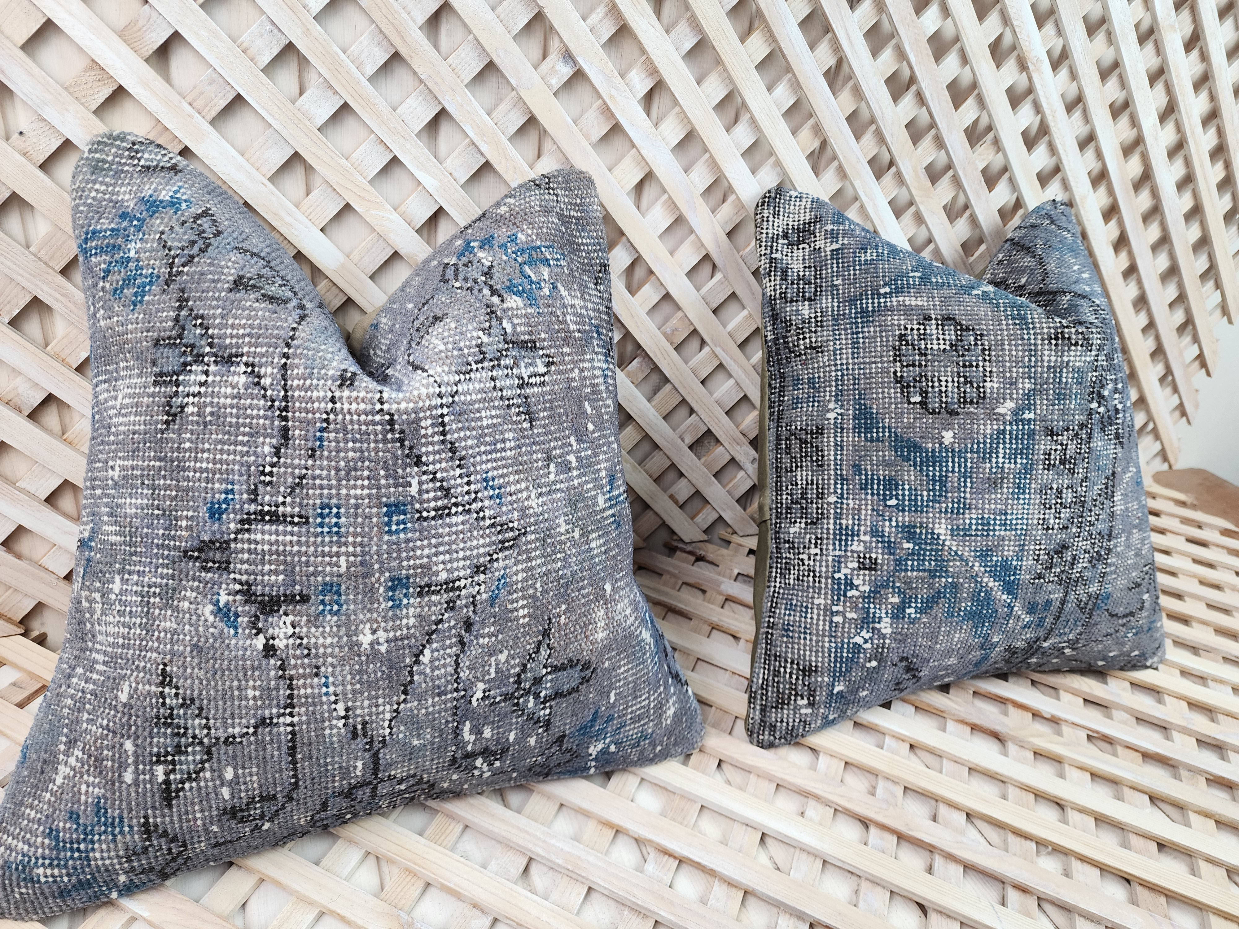 antique Persian Pillow Cover — back view