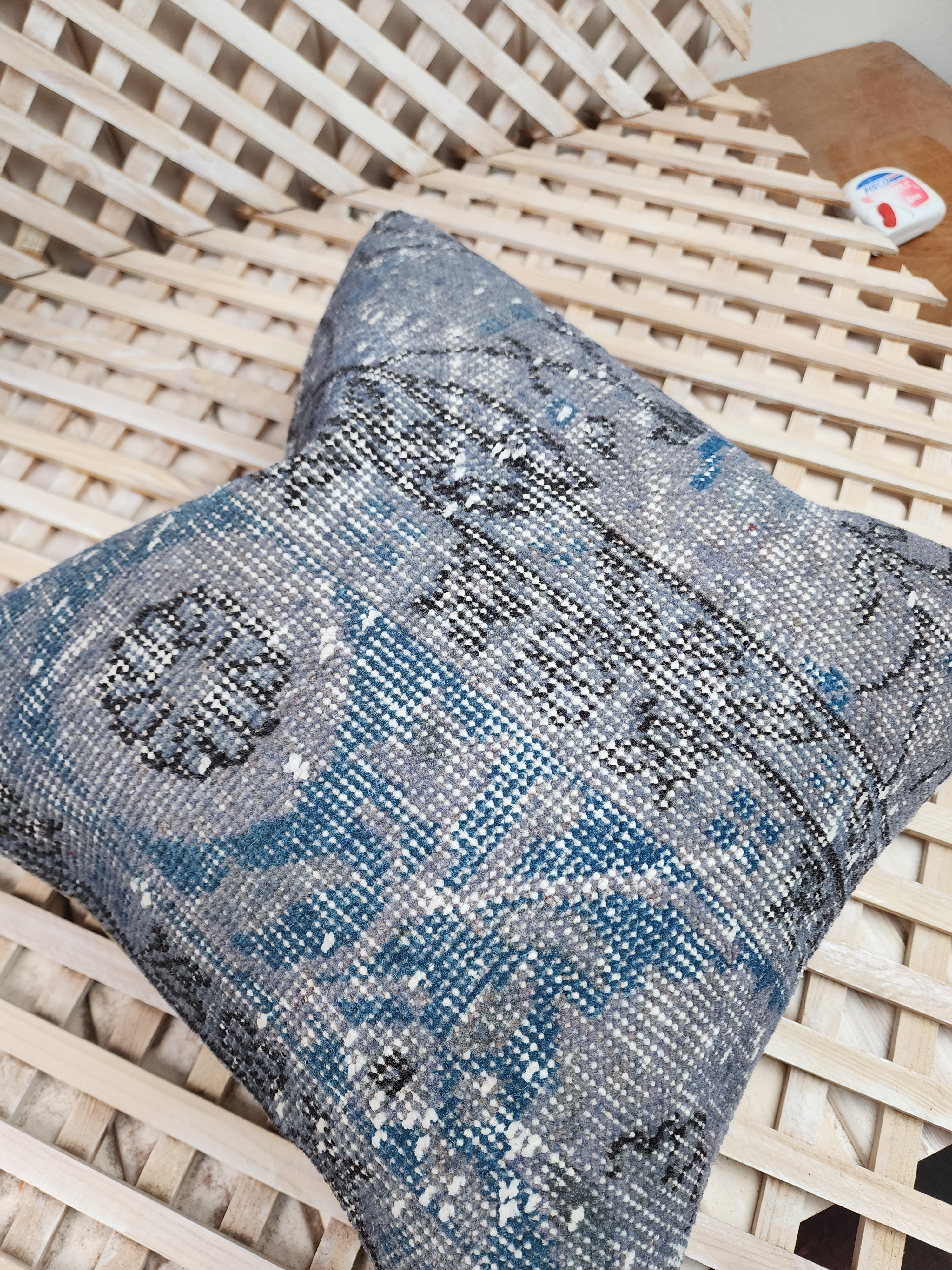 antique Persian Pillow Cover — corner detail