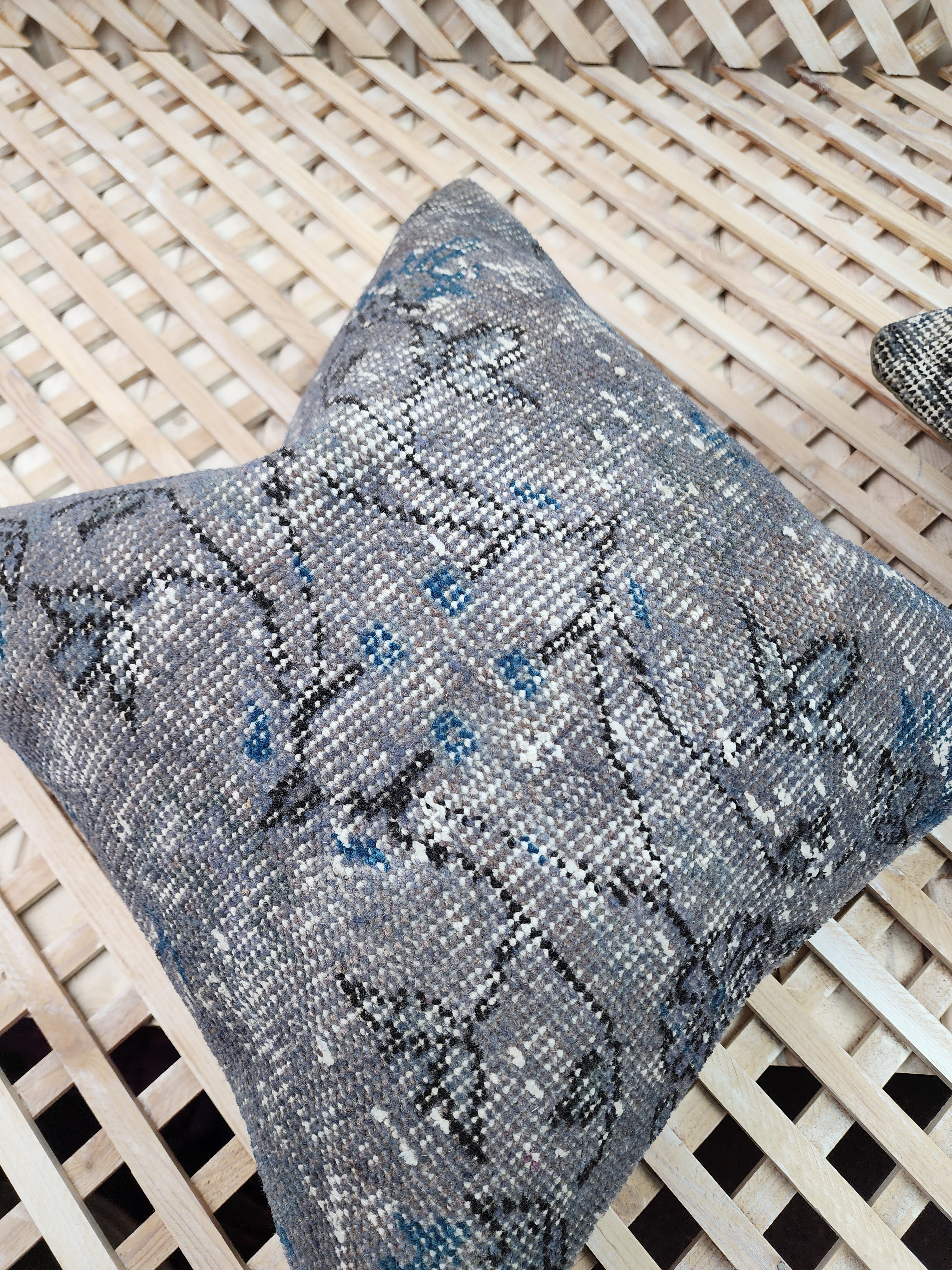 antique Persian Pillow Cover — edge weave