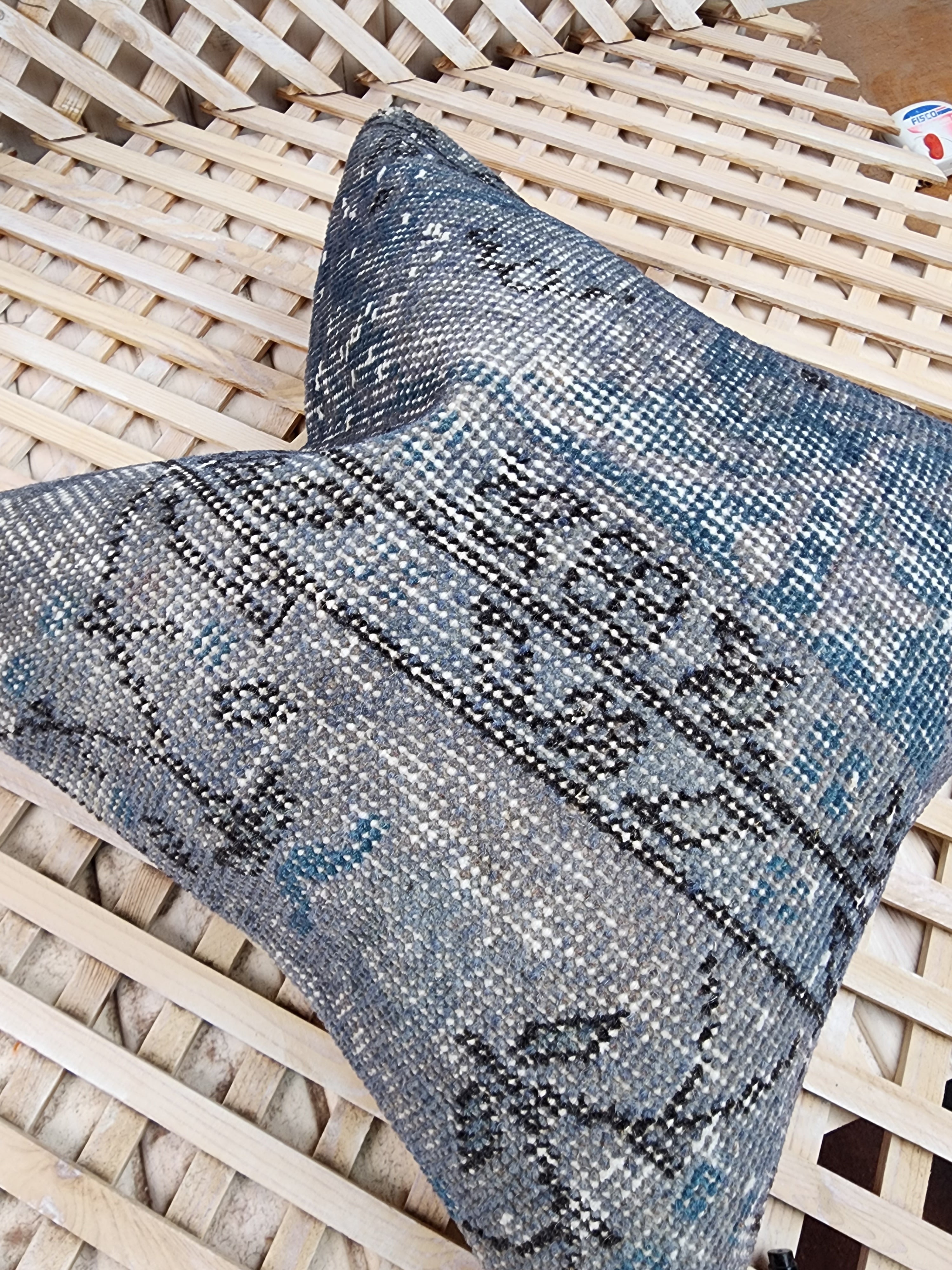 antique Persian Pillow Cover — corner detail