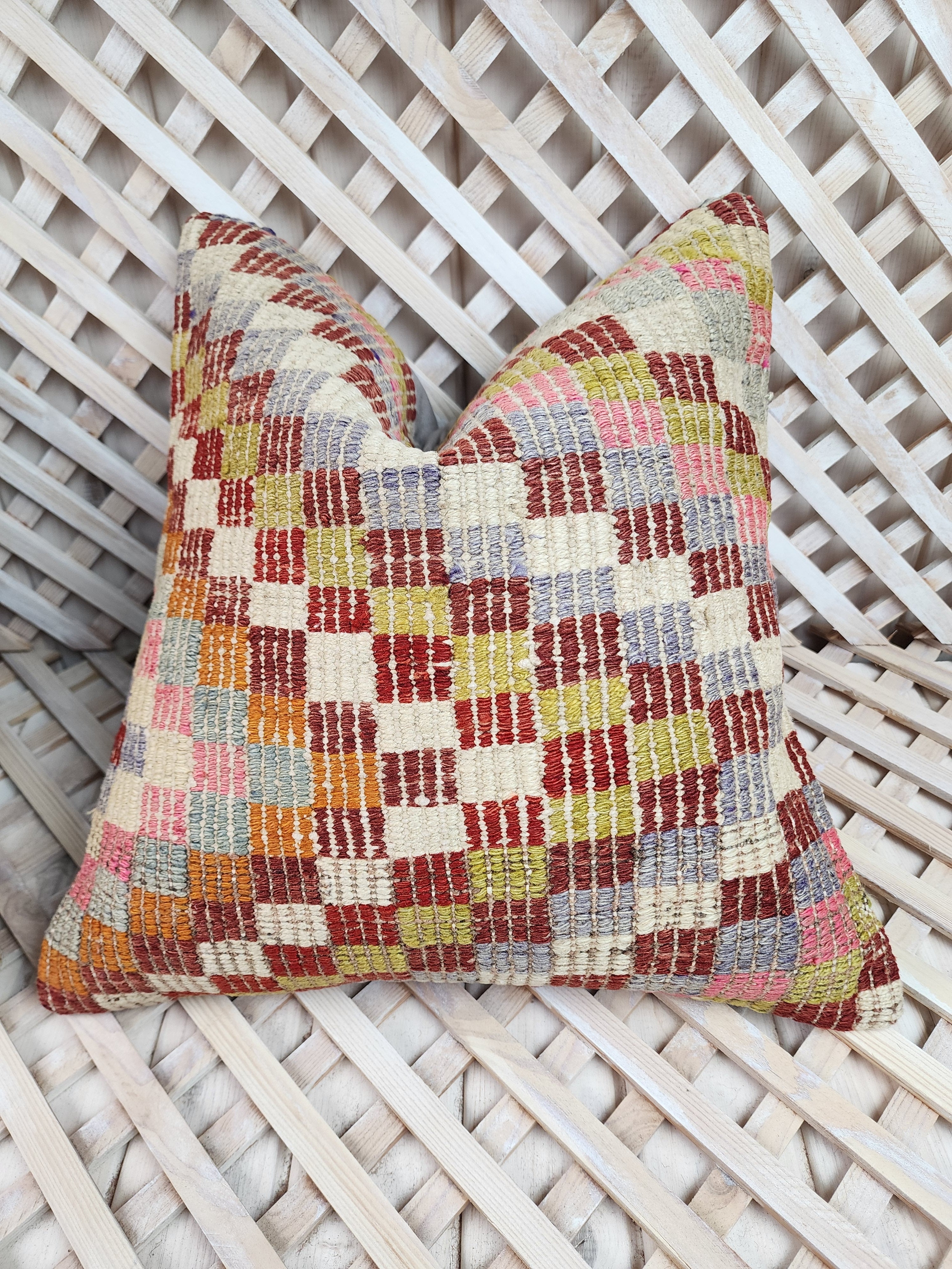 Pair of Kilim Pillows 16 x 16 in