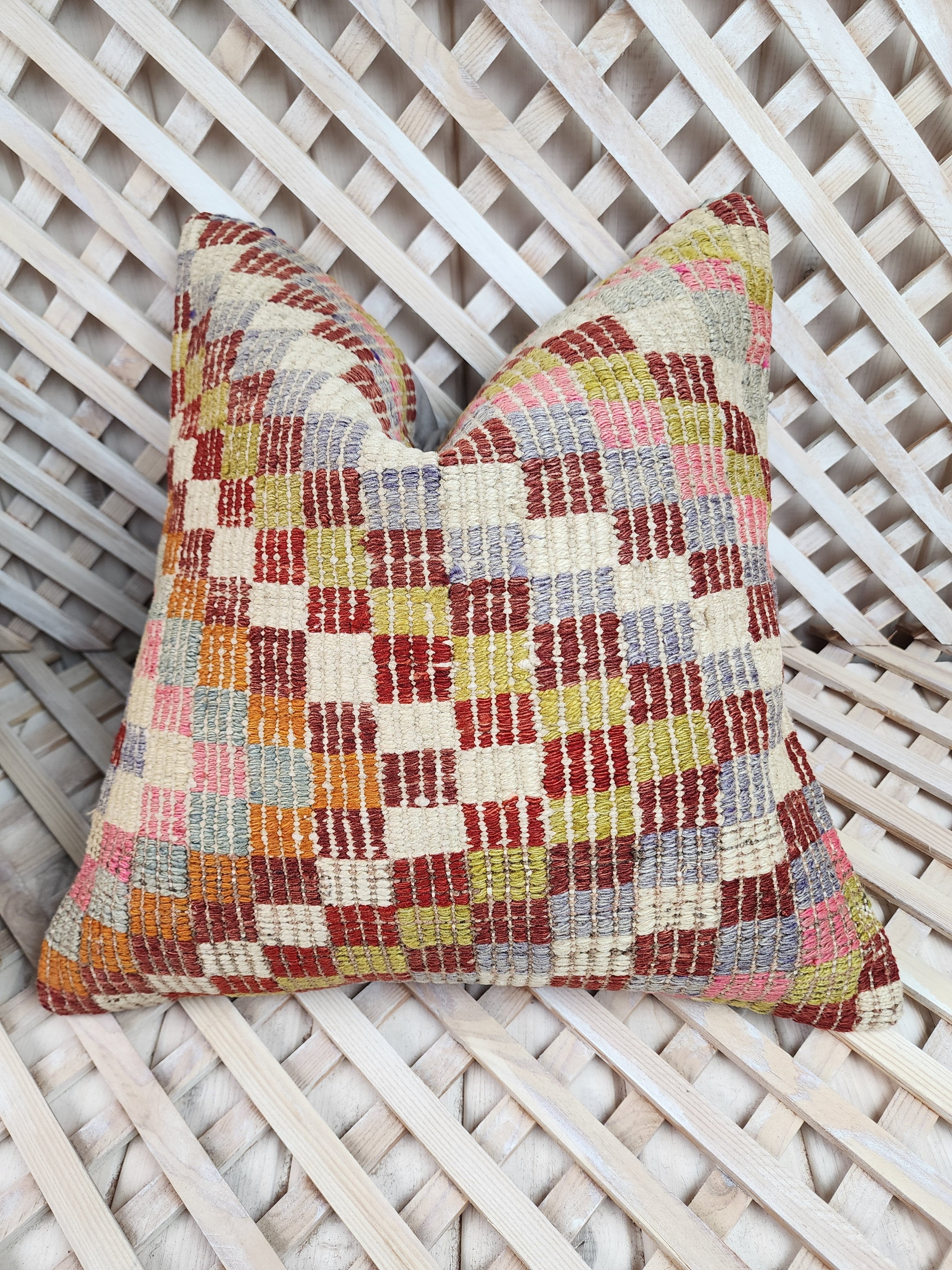 vintage Kilim Pillow Cover — pattern close-up