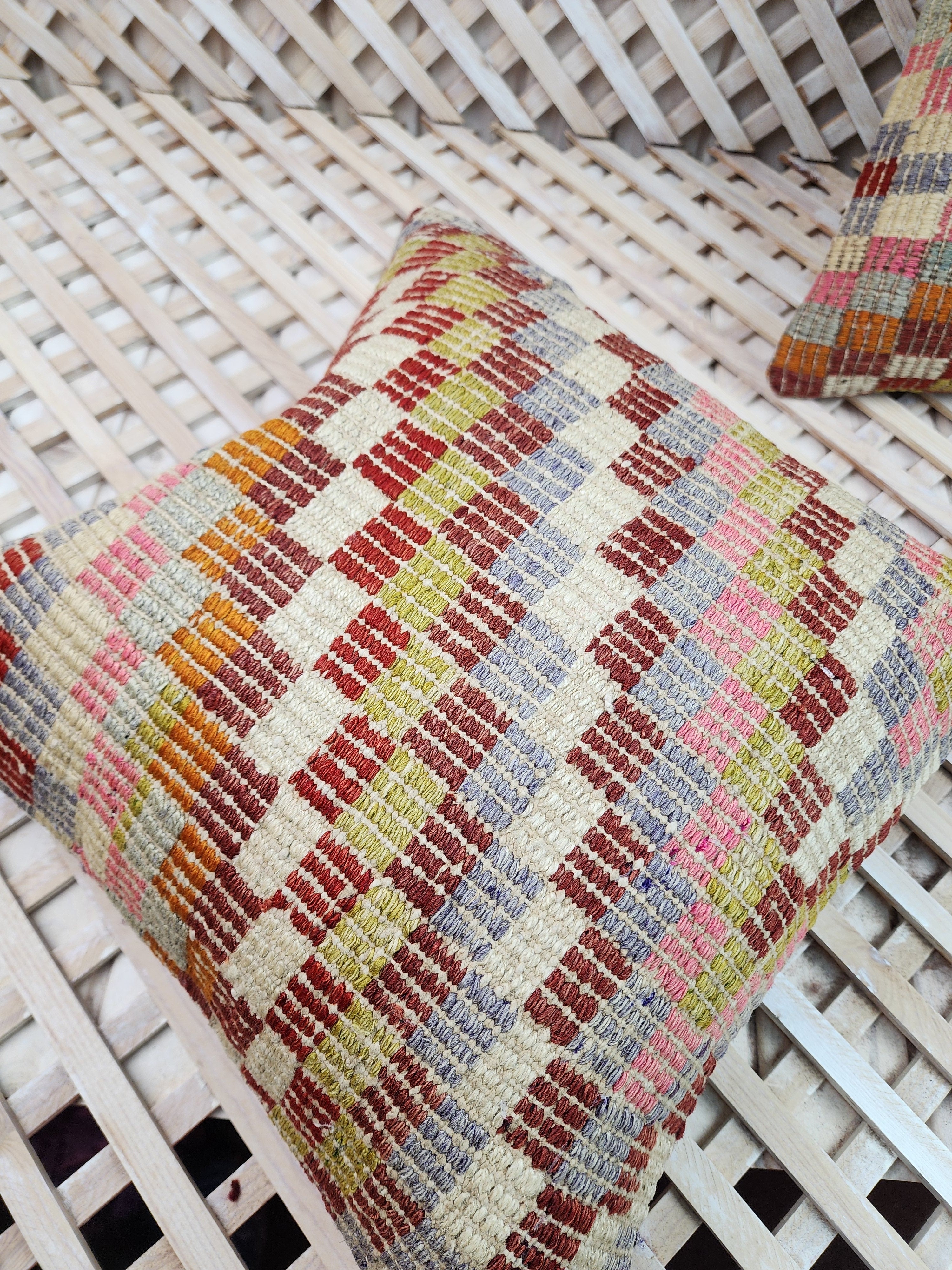 Pair of Kilim Pillows 16 x 16 in