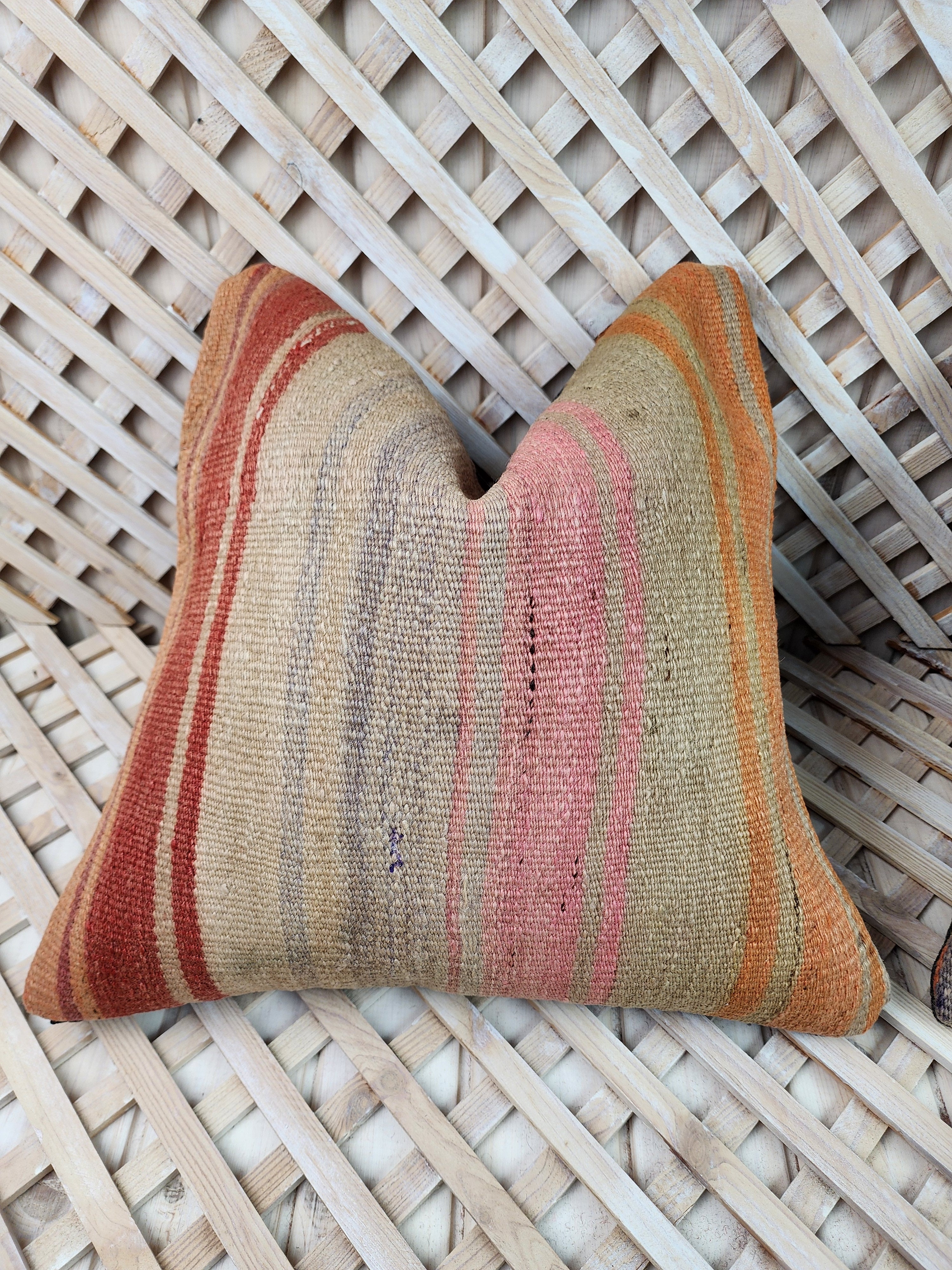 Pair of Kilim Pillows 16 x 16 in