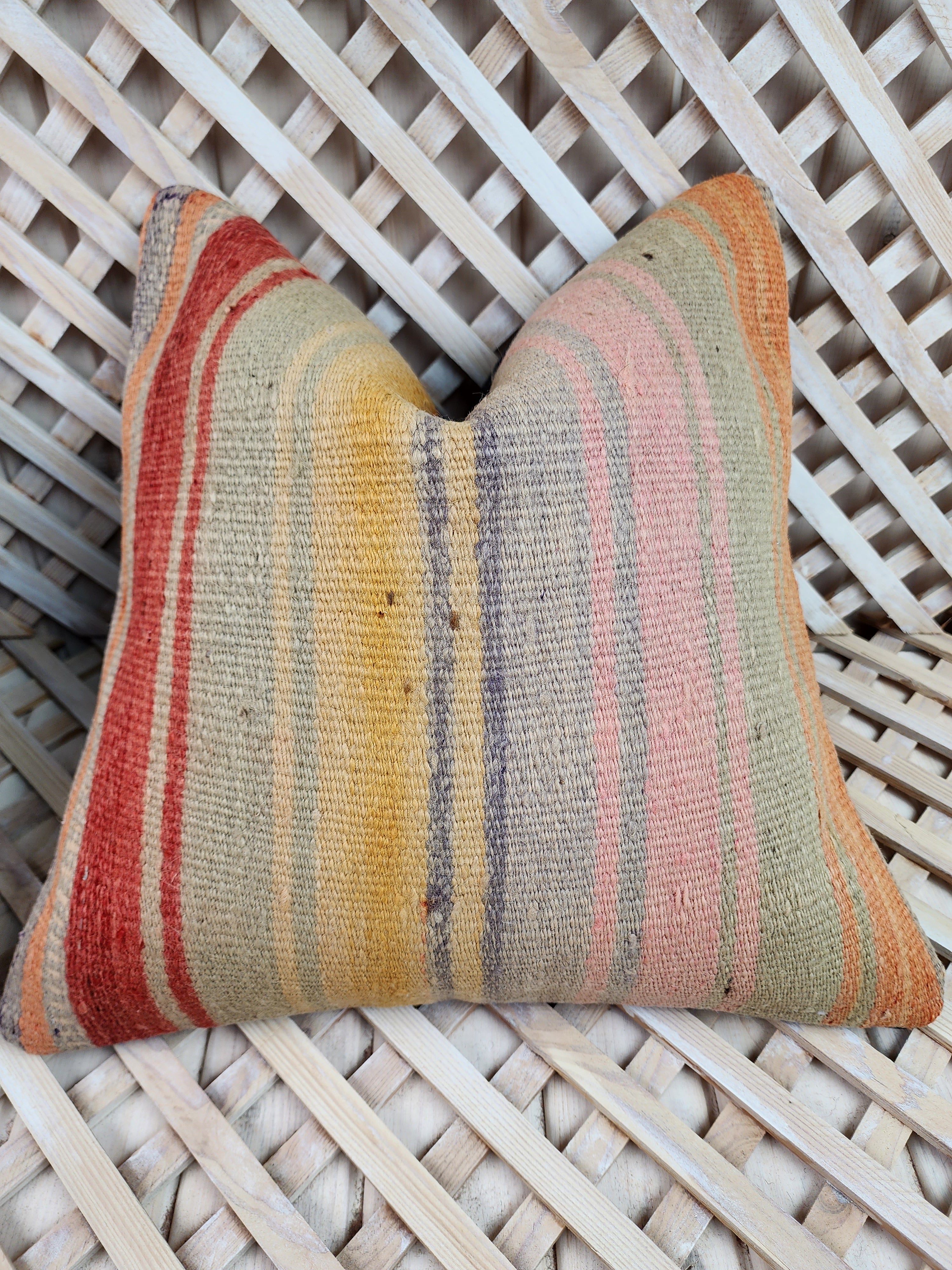Pair of Kilim Pillows 16 x 16 in