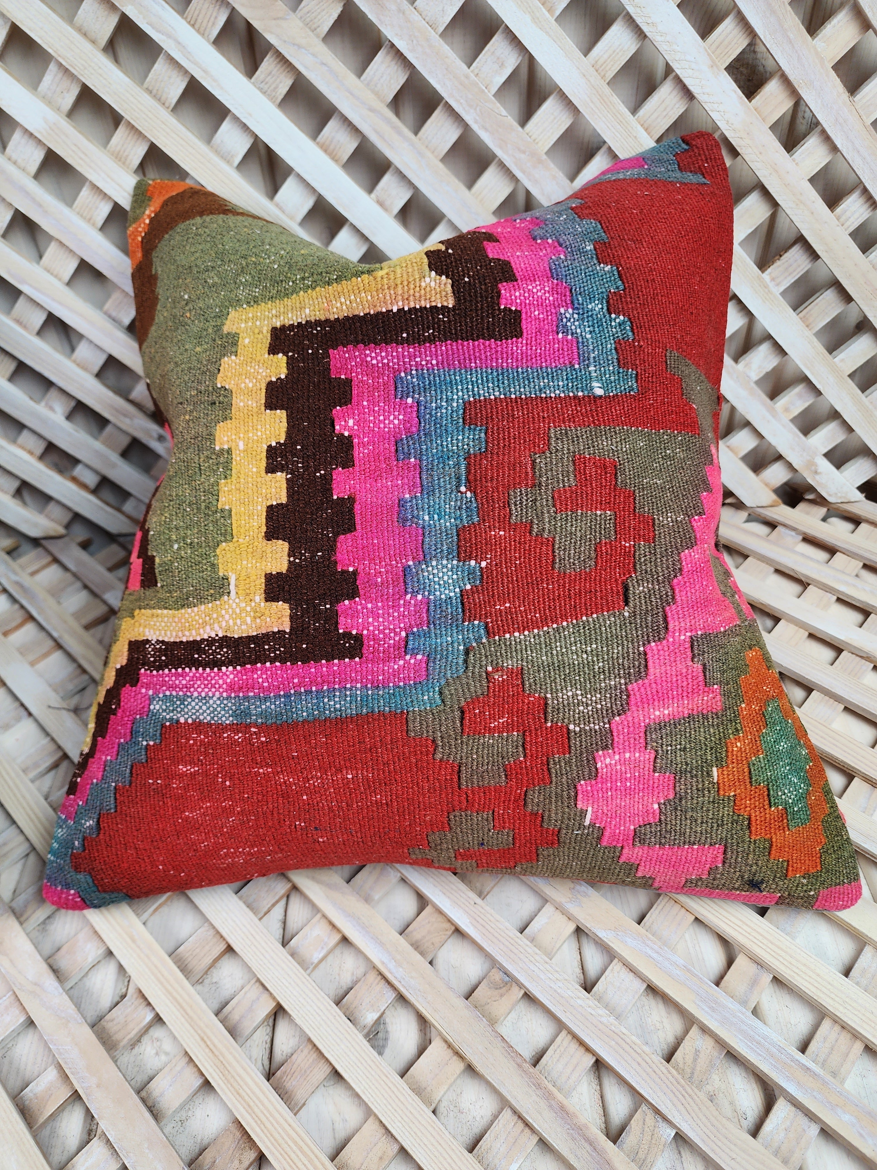 vintage Kilim Pillow Cover — pattern close-up