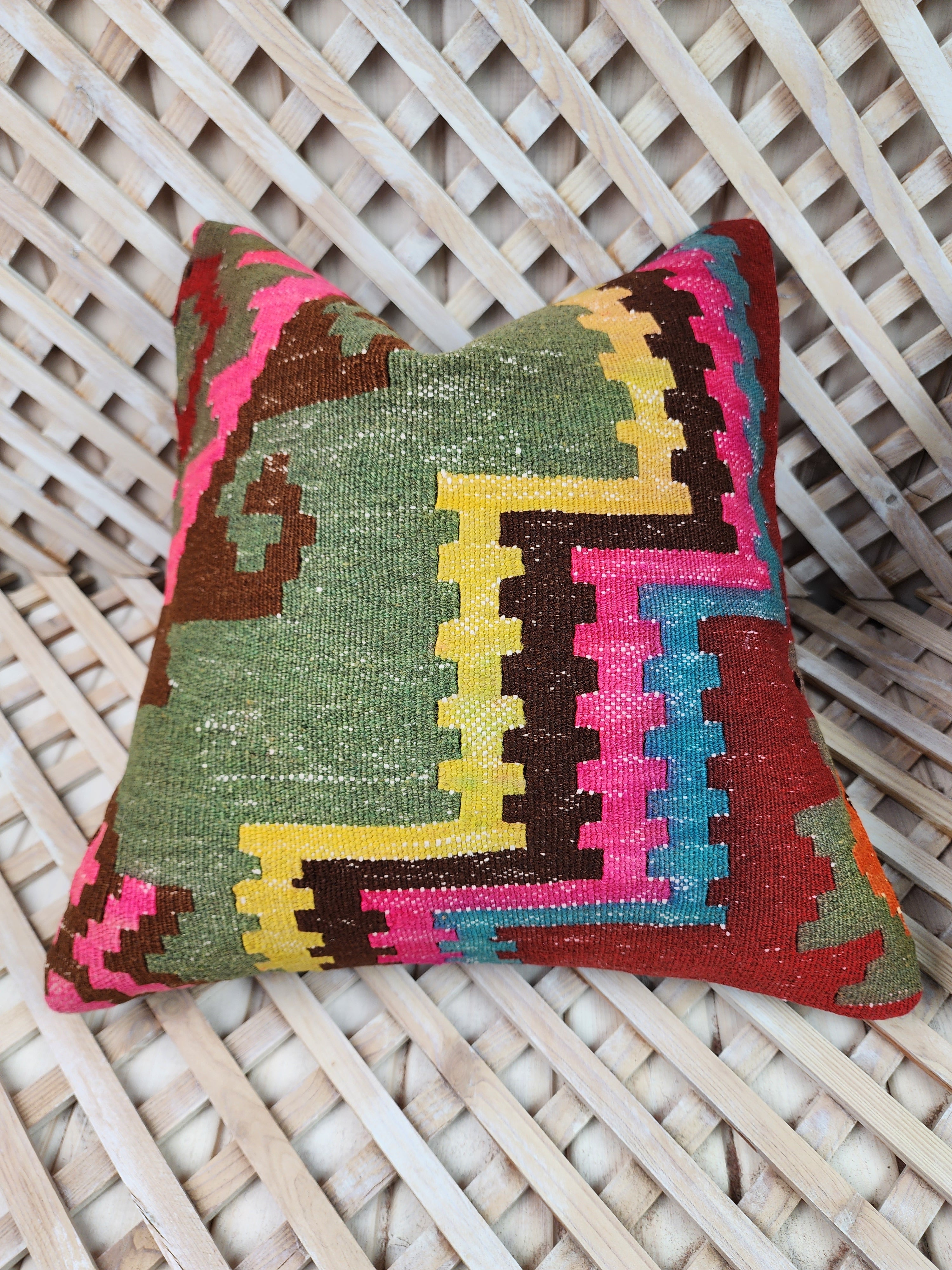 Pair of Kilim Pillows 16 x 16 in