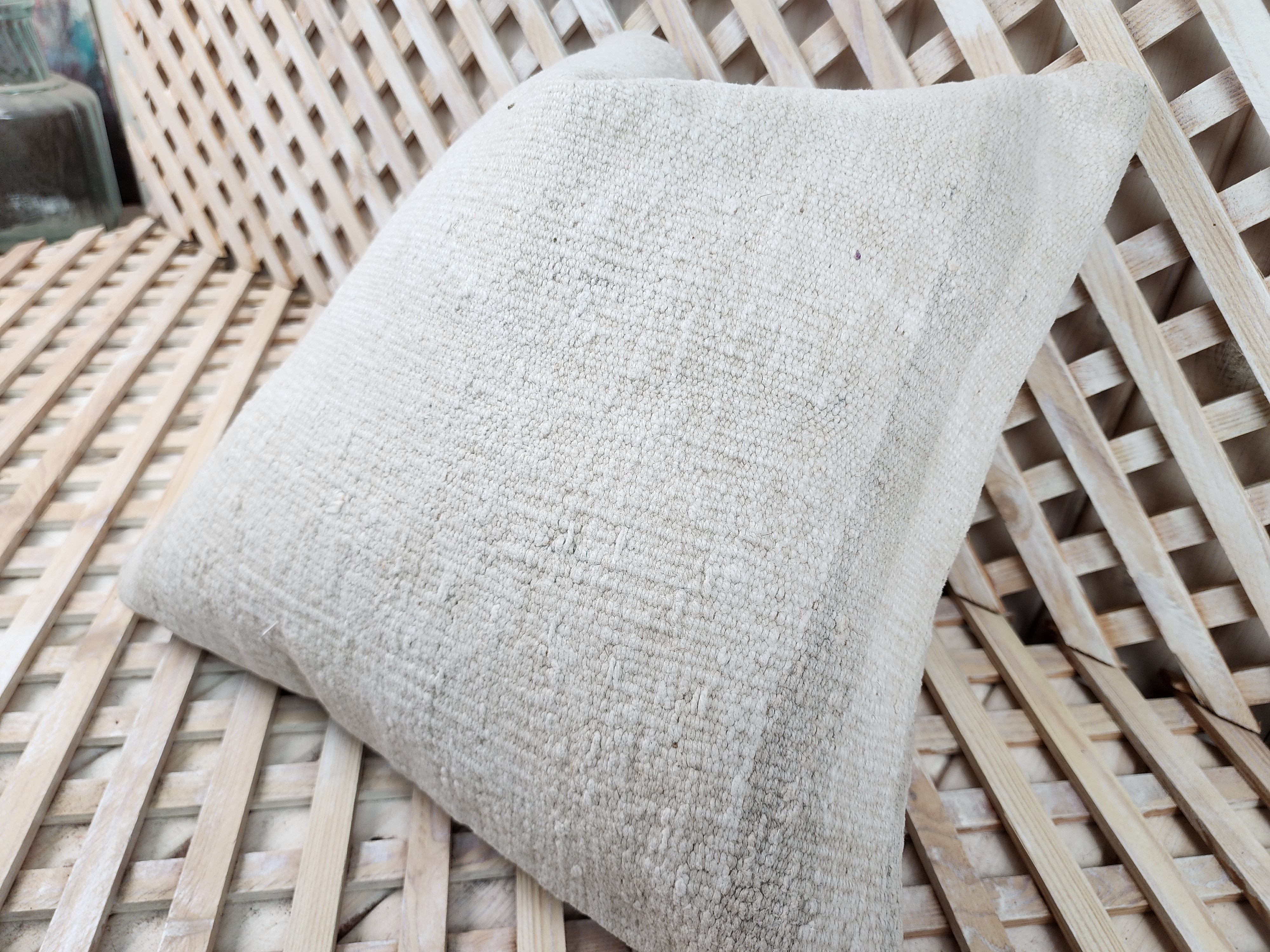 Hemp Kilim Pillow Cover 16 x 16 in