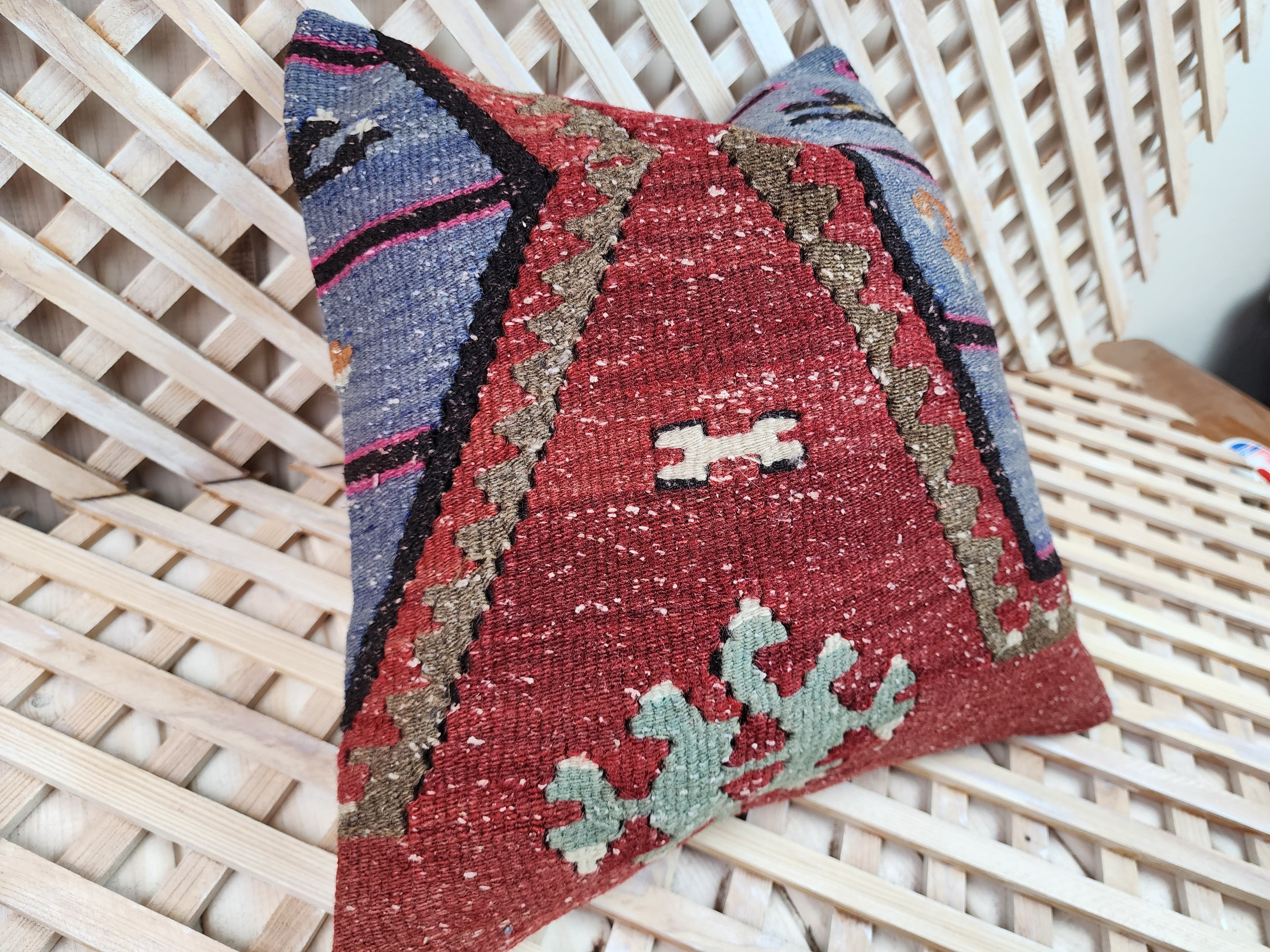 vintage Kilim Pillow Cover — back view