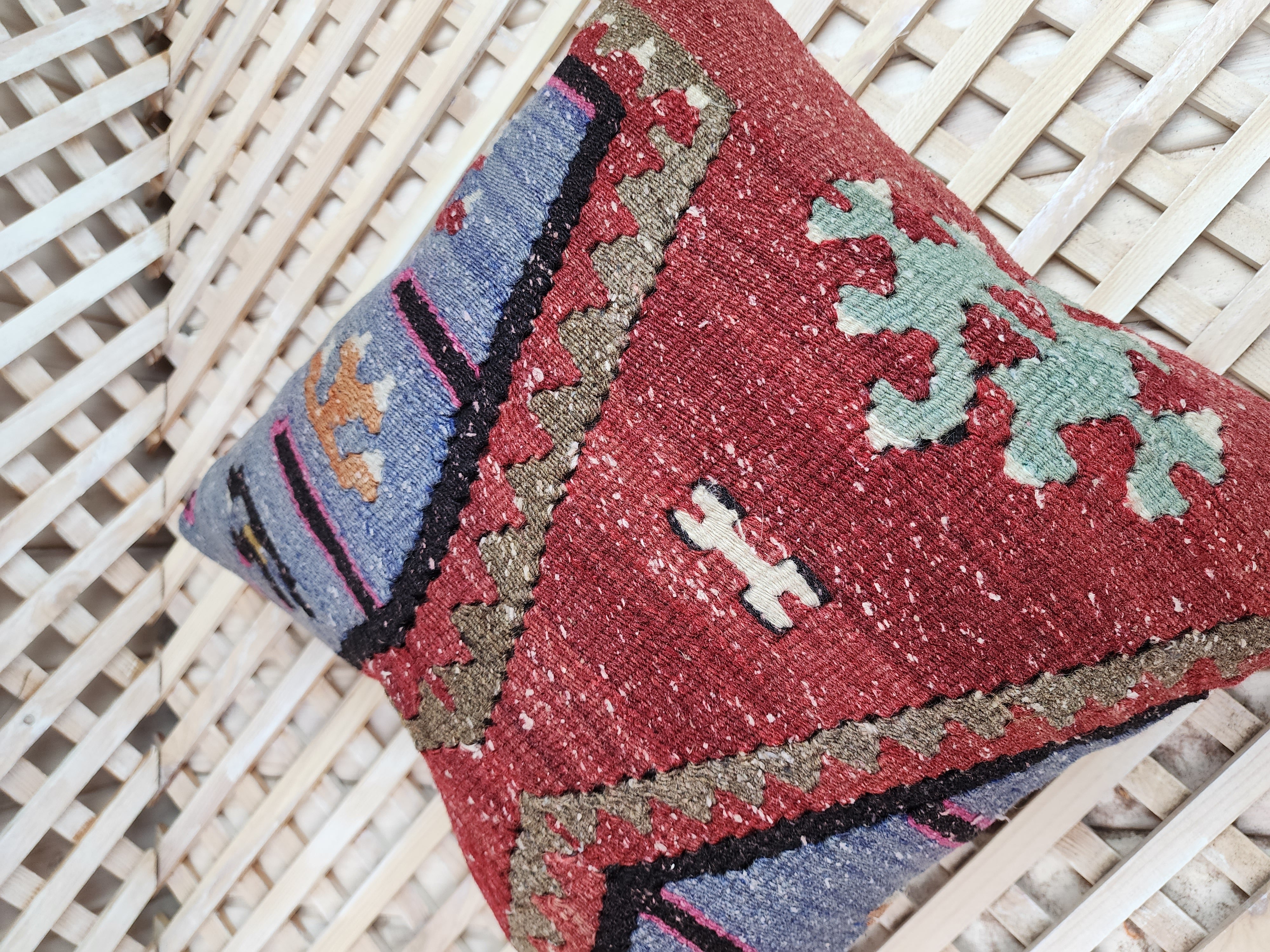 vintage Kilim Pillow Cover — pattern close-up