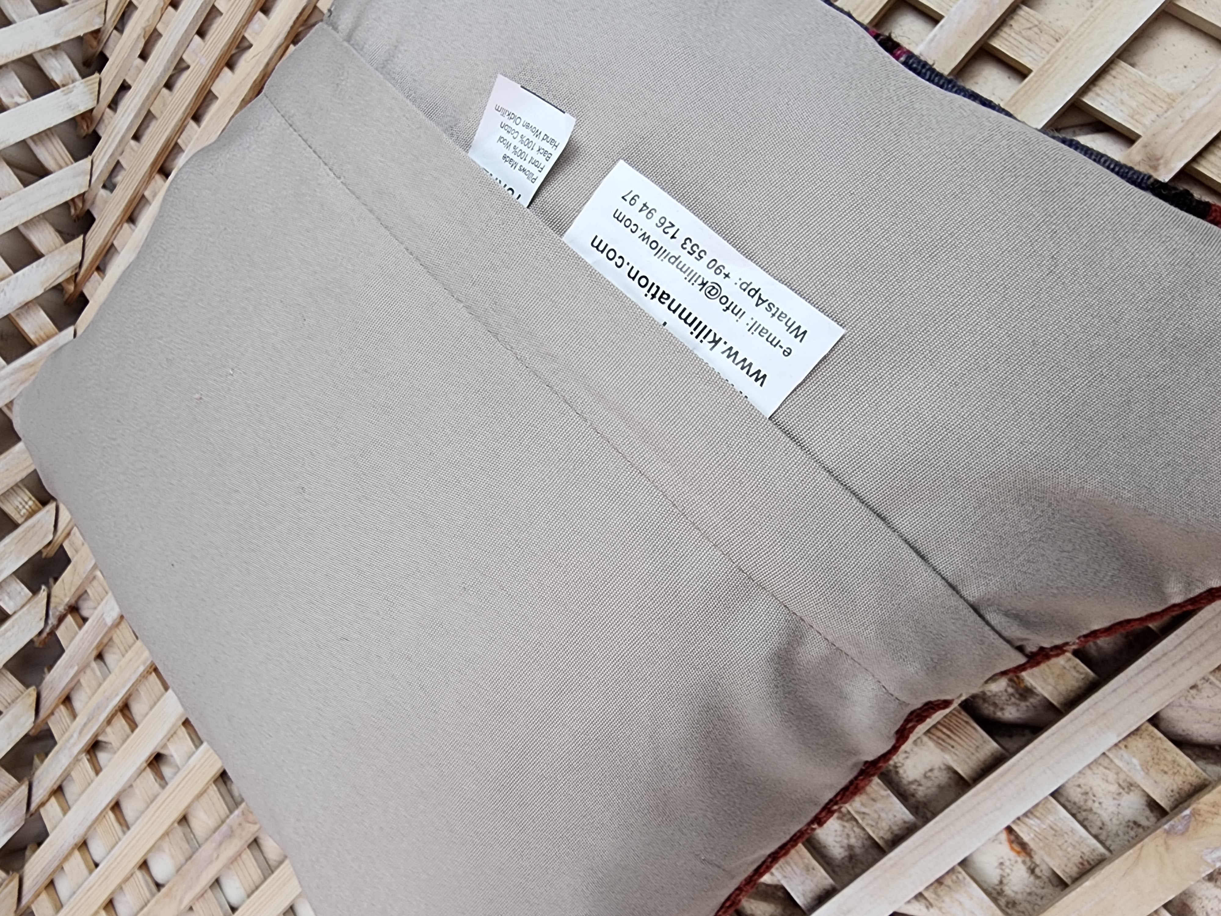 vintage Kilim Pillow Cover — corner detail