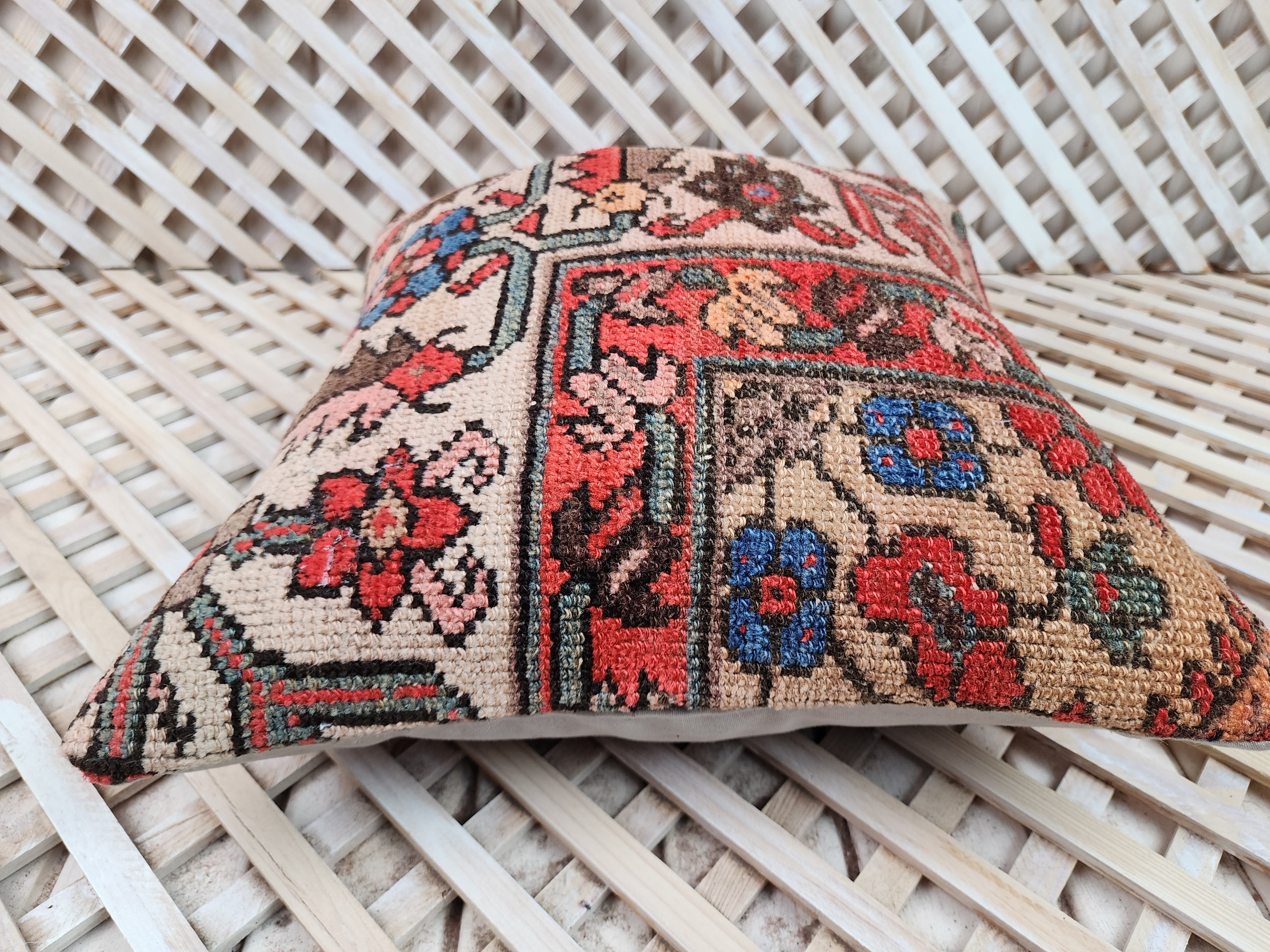antique Persian Pillow Cover — in setting