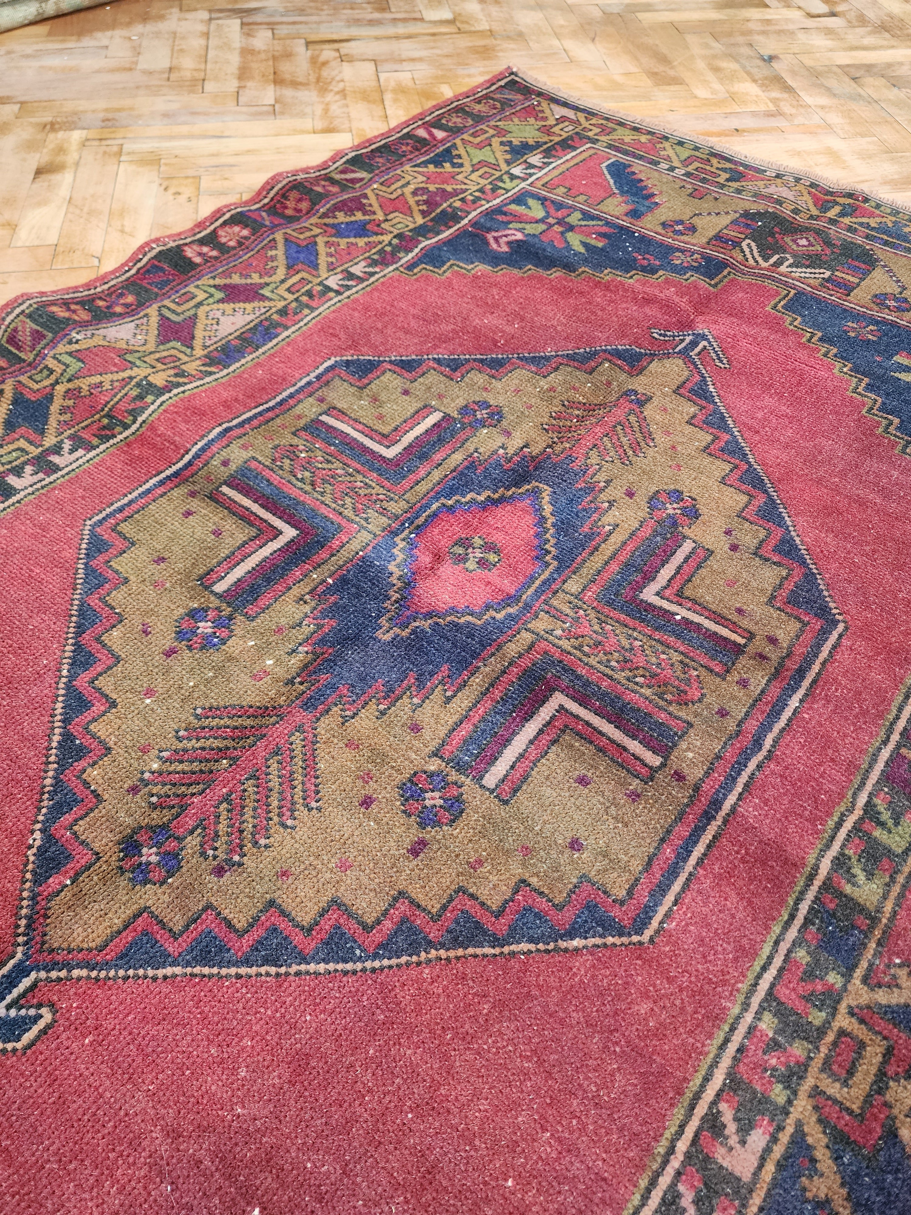 vintage Anatolian Wool Small Rug — in setting