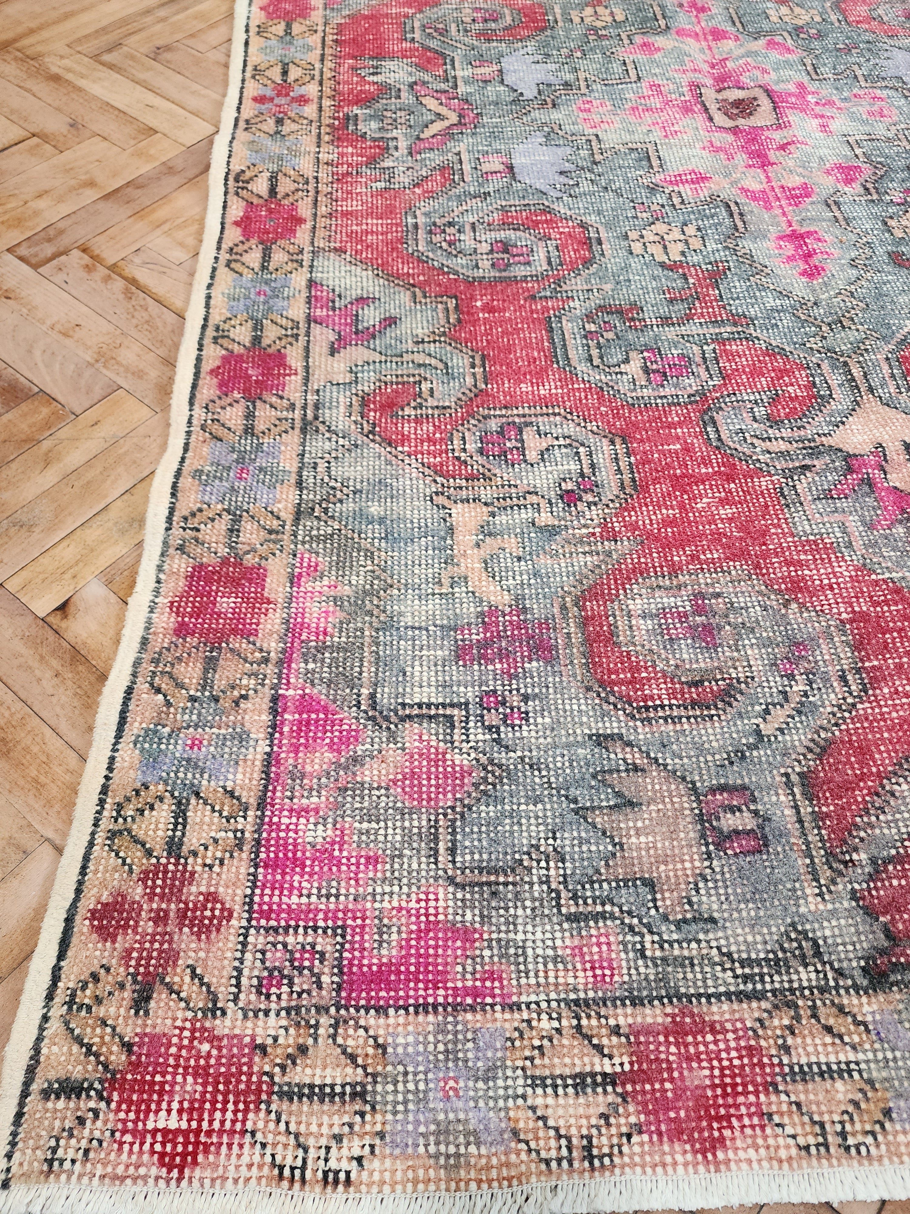 Kayseri Turkish Rug, Vintage Handmade Organic Wool Rug ''7"x4'2"