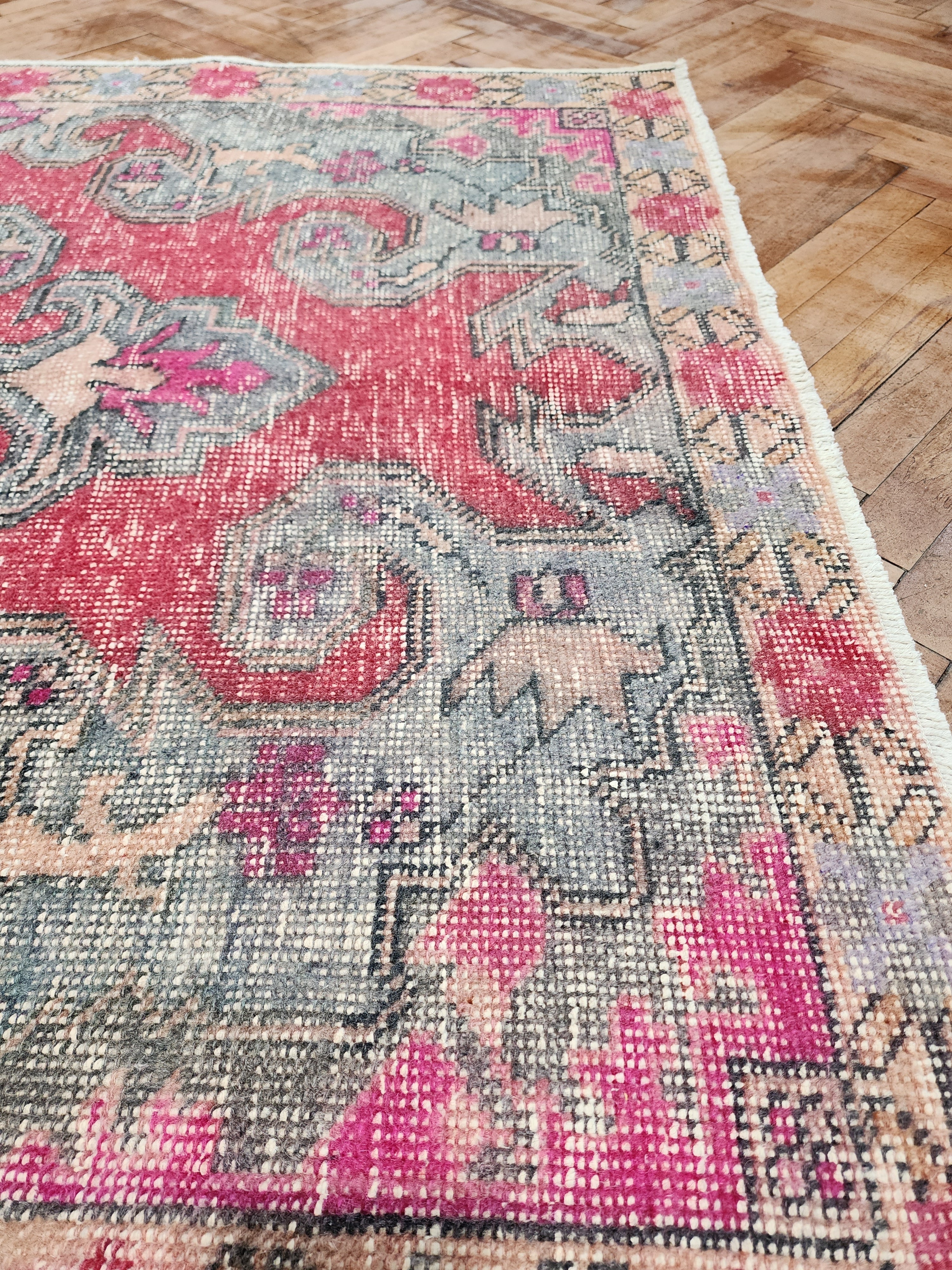 Kayseri Turkish Rug, Vintage Handmade Organic Wool Rug ''7"x4'2"