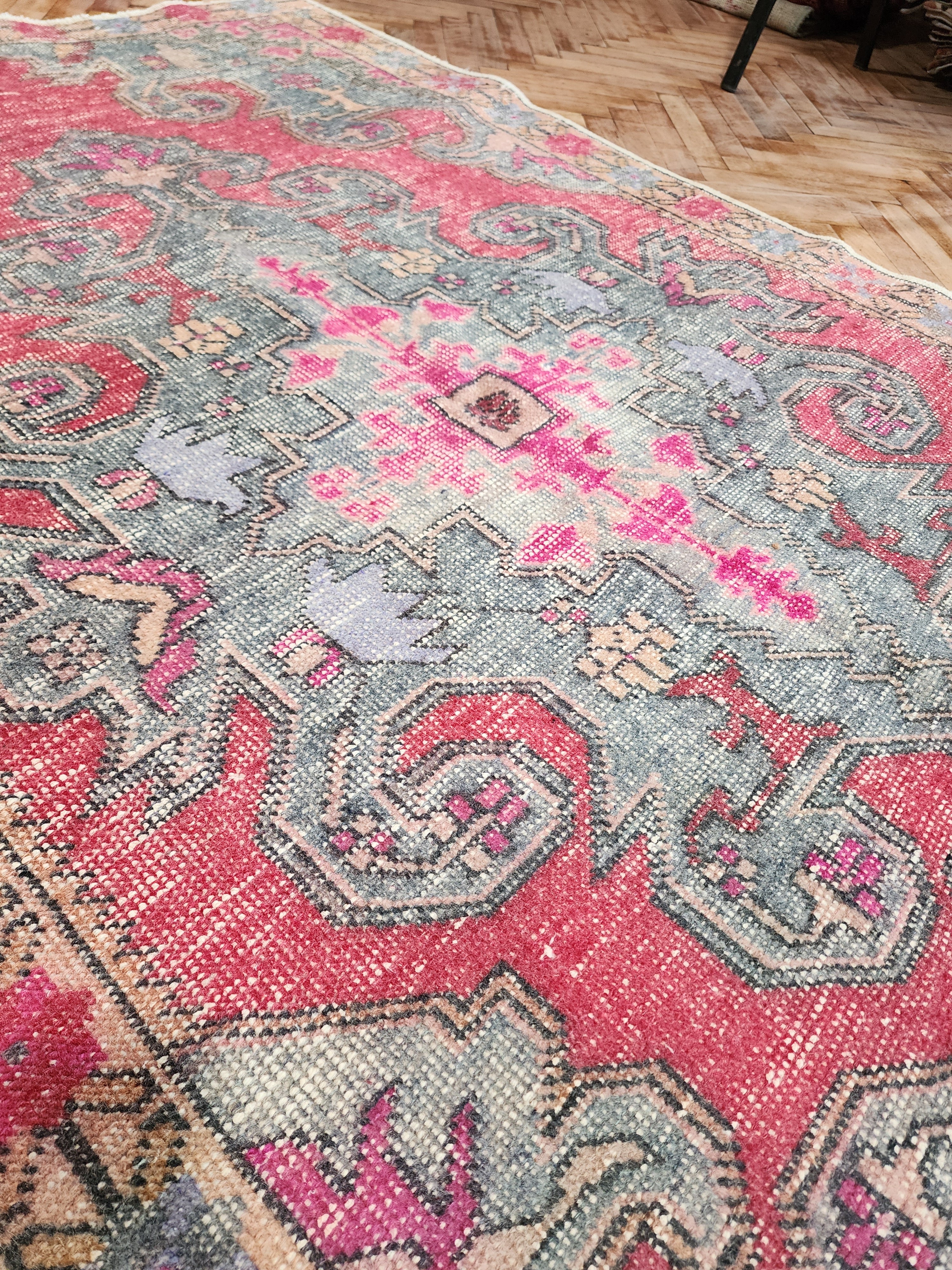 Kayseri Turkish Rug, Vintage Handmade Organic Wool Rug ''7"x4'2"