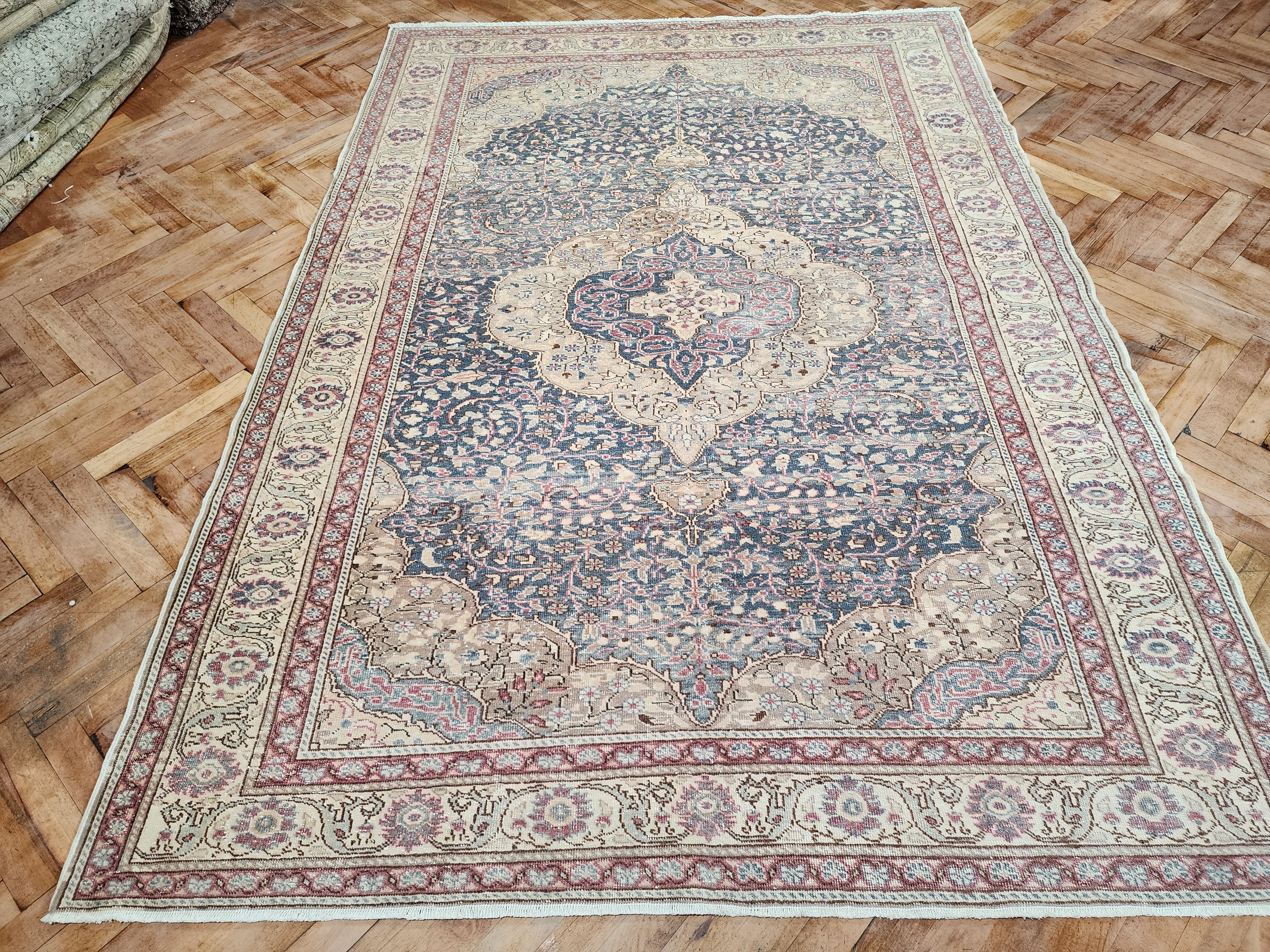 Tapis turc Kayseri, tapis vintage en laine biologique fait main ''7''x''5''