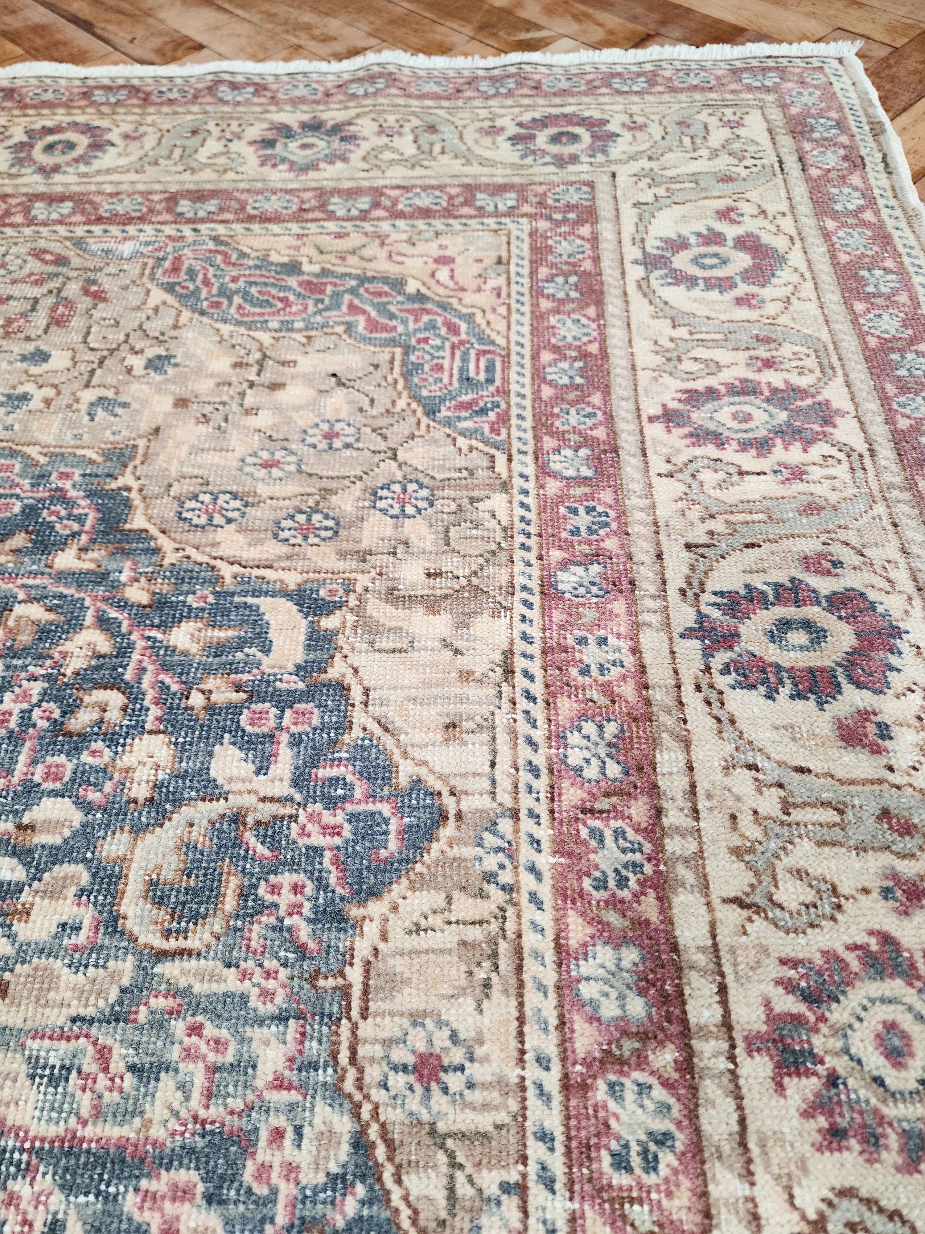 Tapis turc Kayseri, tapis vintage en laine biologique fait main ''7''x''5''