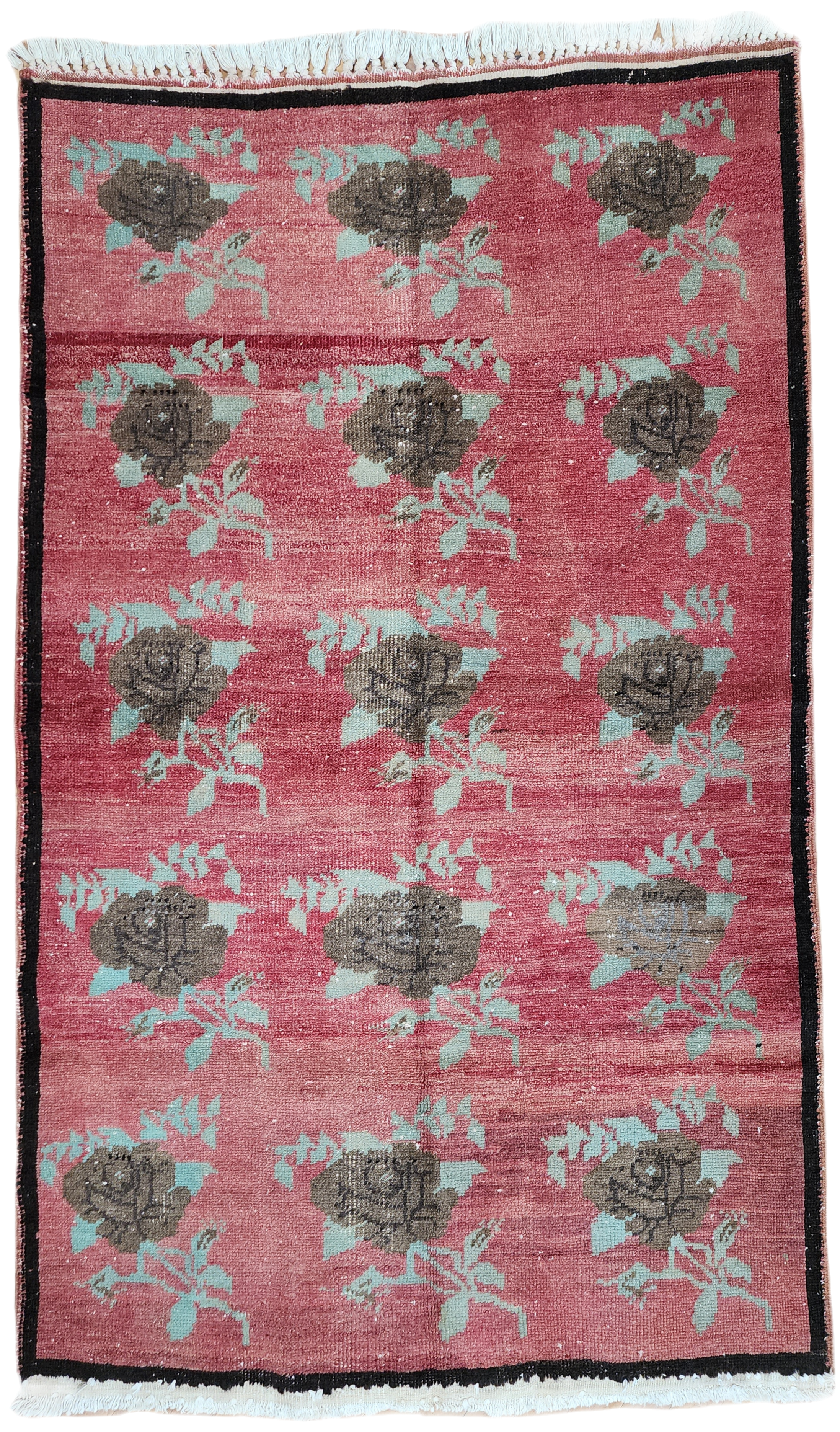 Vintage Anatolian Bohemian Rustic Rug, Sun Faded Pastel Distressed Rug, Organic Wool Living Room Decor Persian Area Rug 5'4"x3'5"