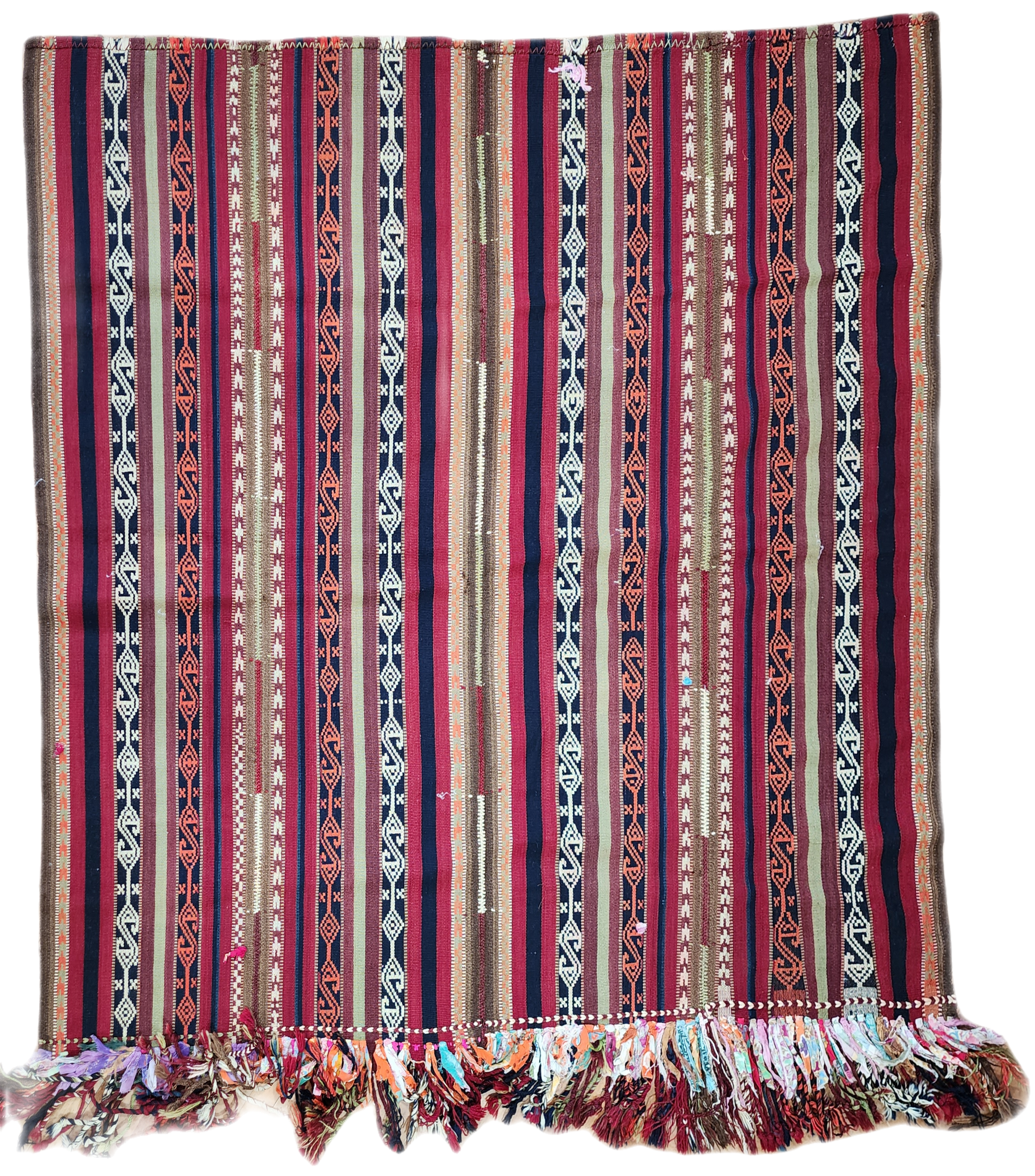 ANTIQUE PERSIAN KILIM RUG, EARLY 19TH CENTURY, HANDMADE ORGANIC WOOL VINTAGE RUG, 5'9''X''6''