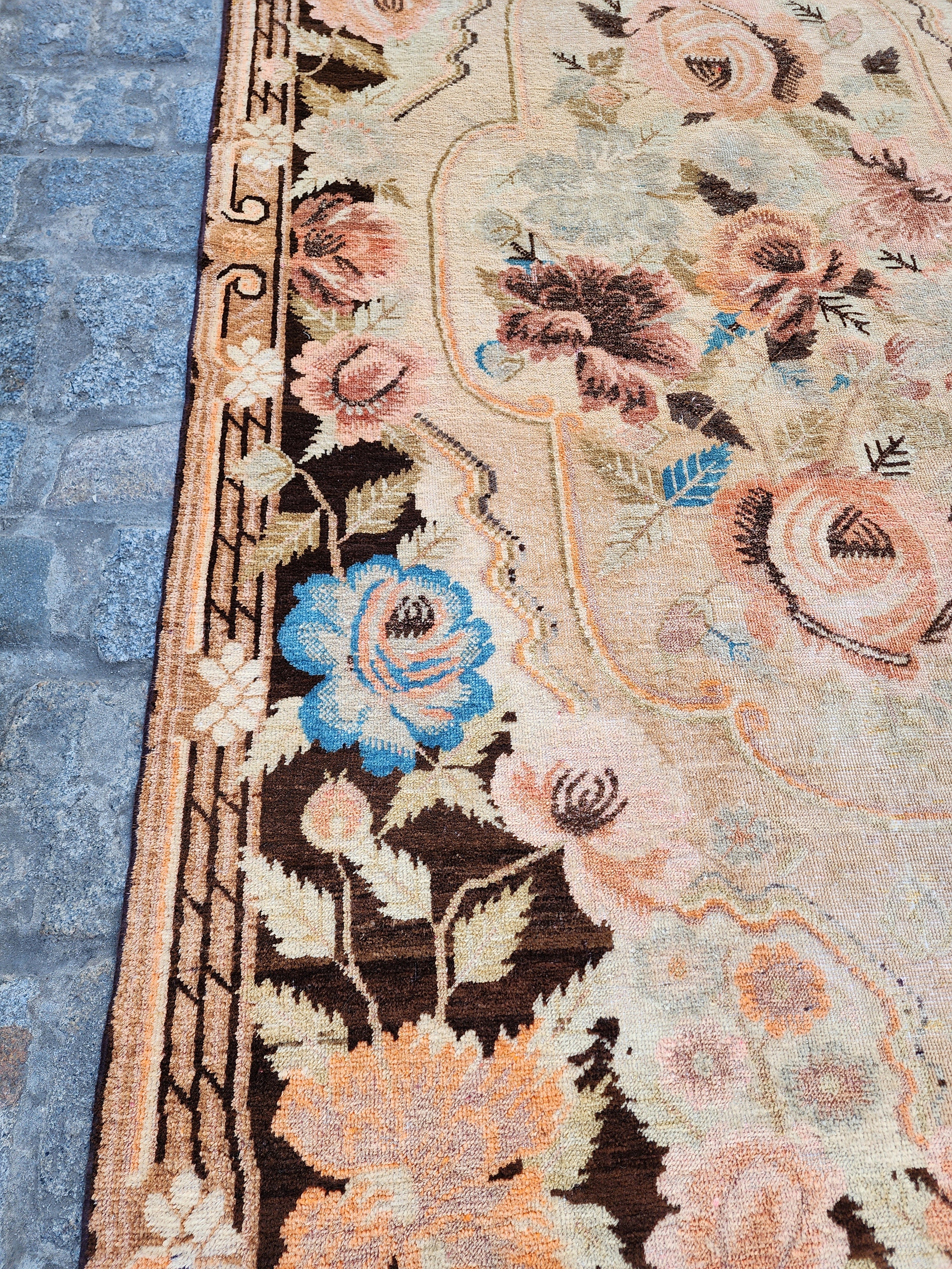 antique Turkish Area Rug — pattern close-up