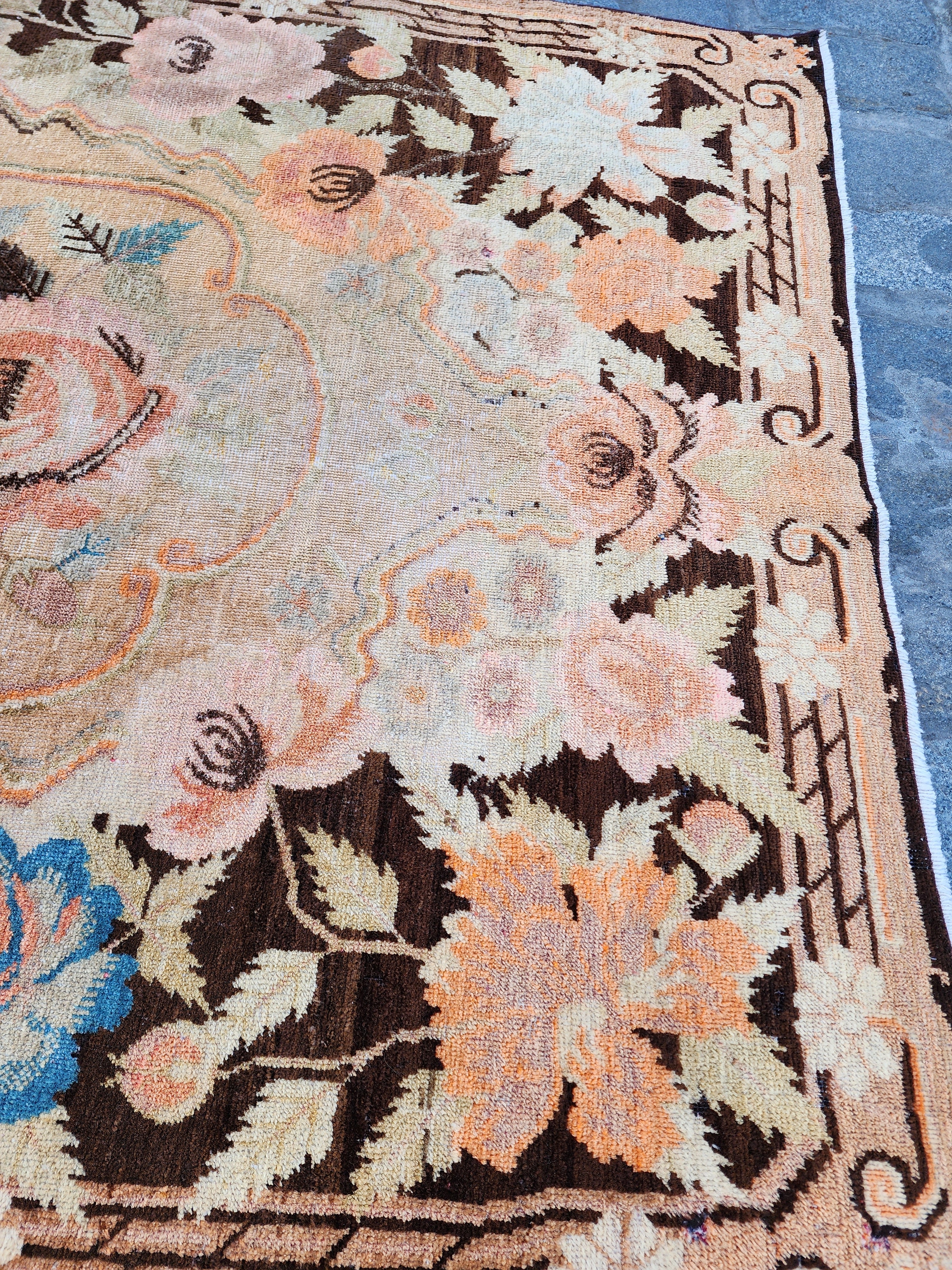 antique Turkish Area Rug — pile detail