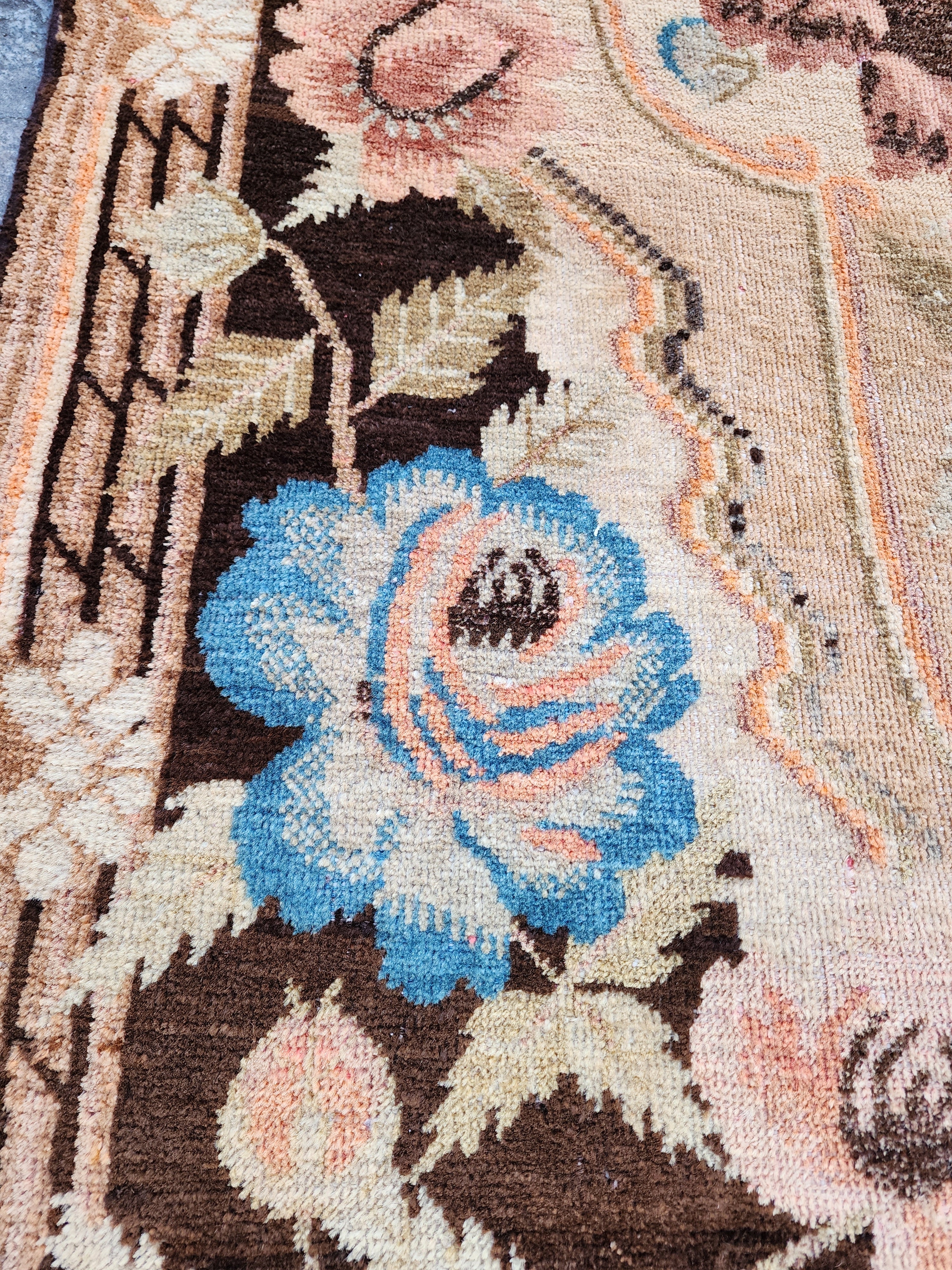 antique Turkish Area Rug — colour close-up