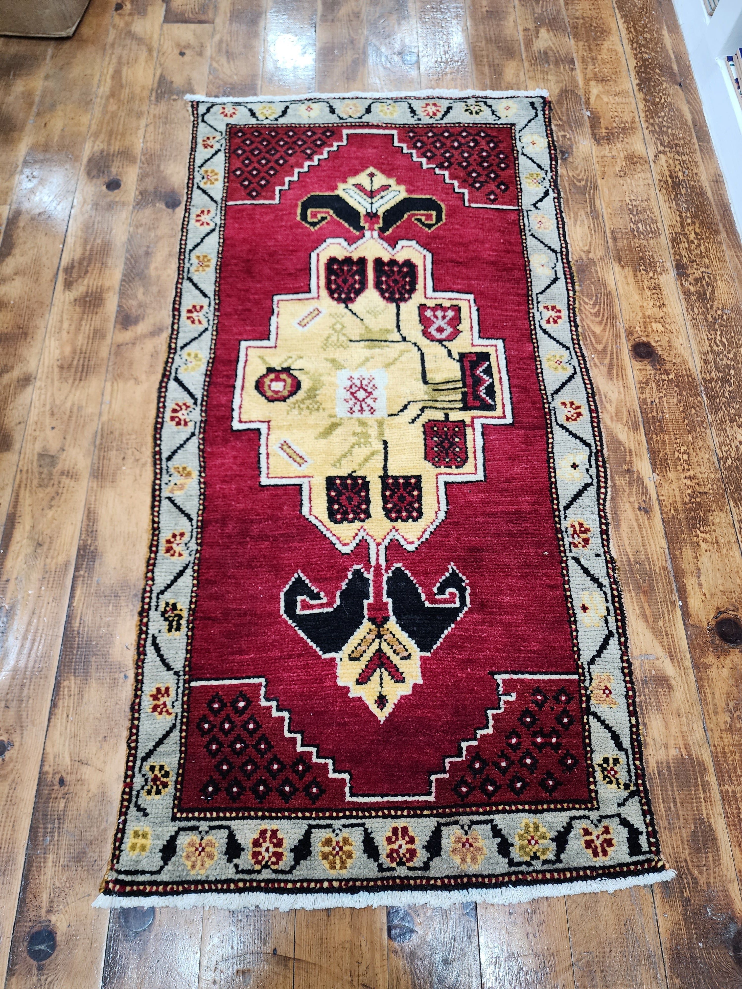 vintage Anatolian Small Rug — back view
