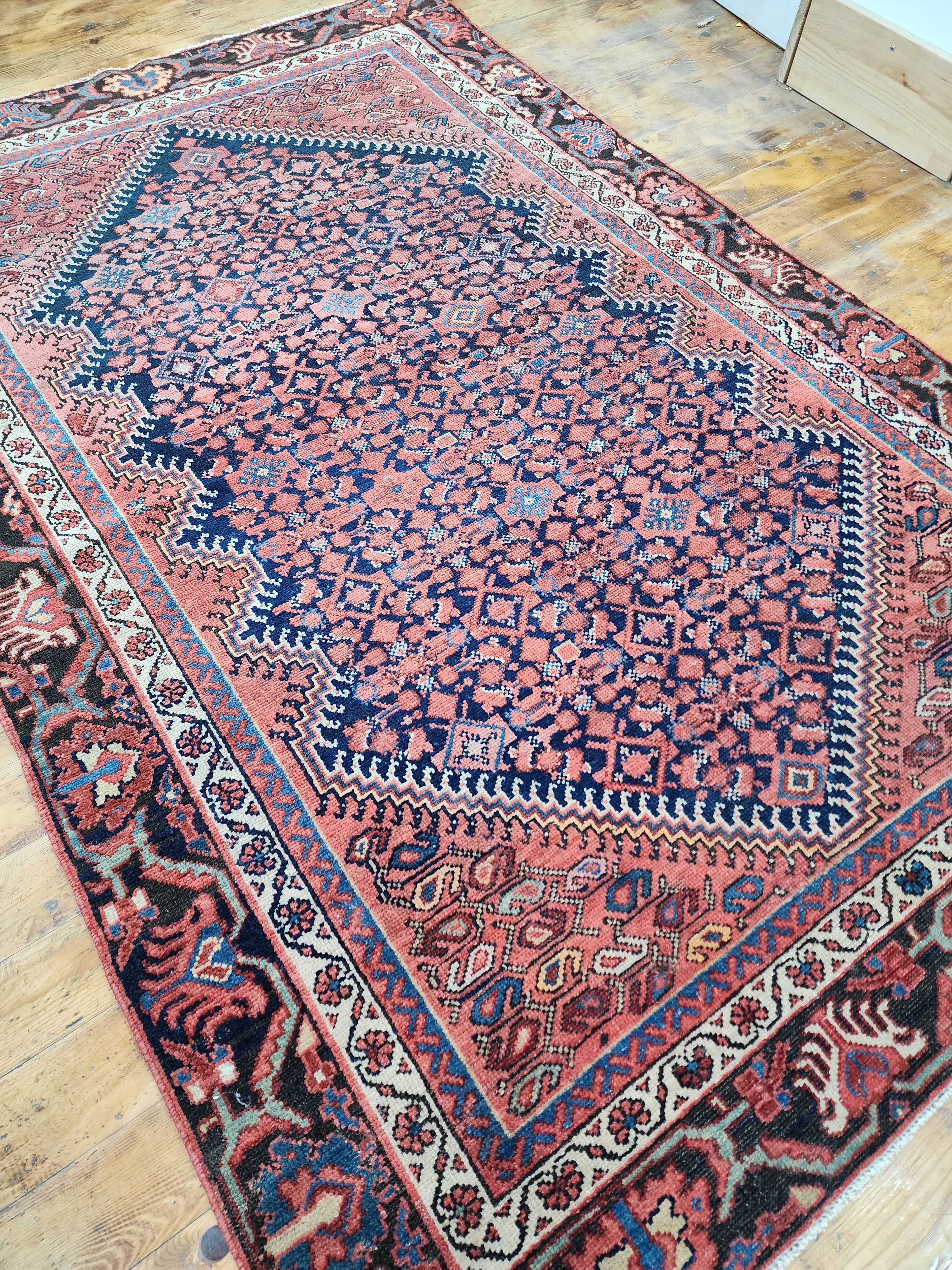 antique Persian Wool Small Rug — back view