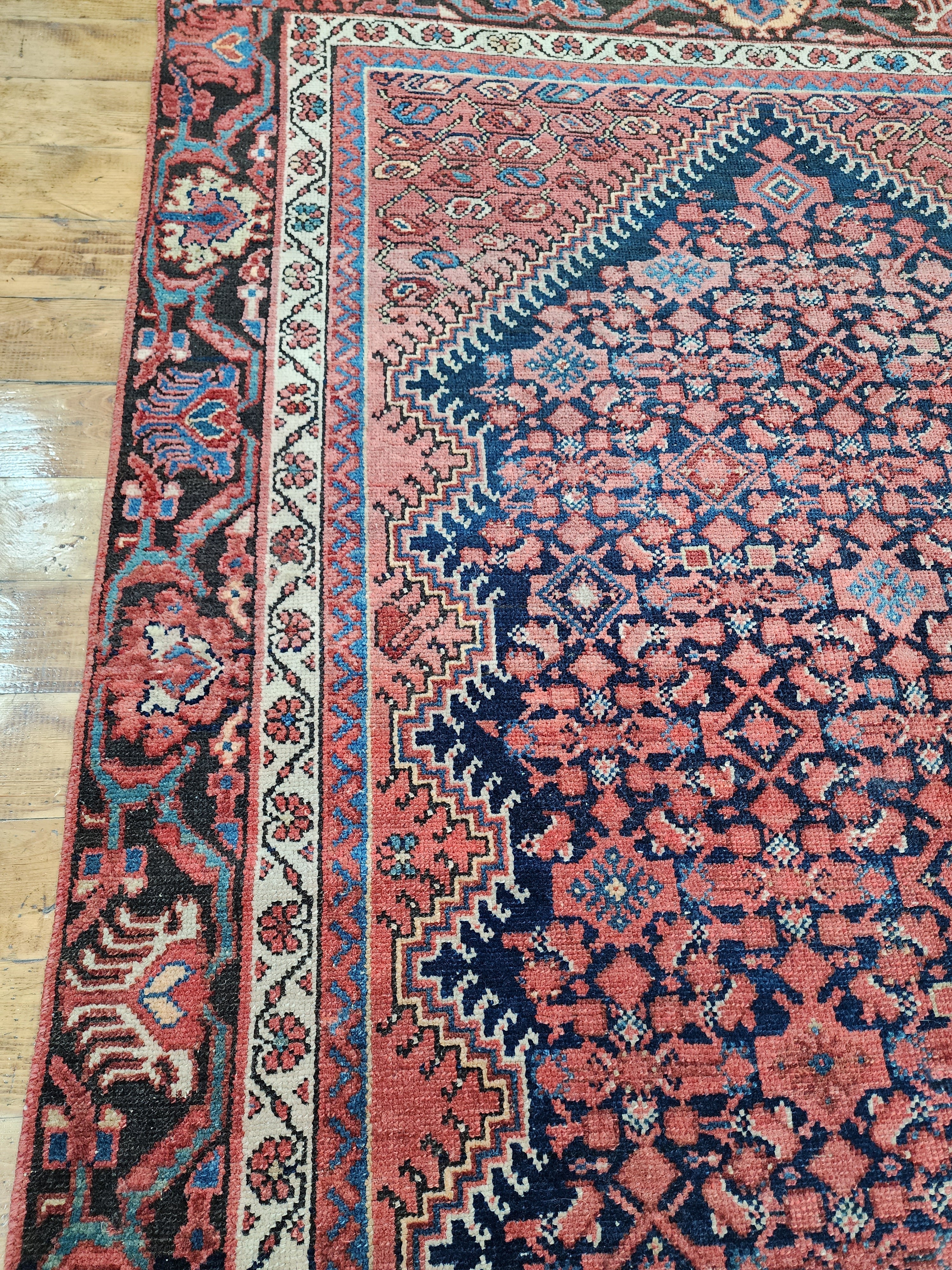 antique Persian Wool Small Rug — edge weave
