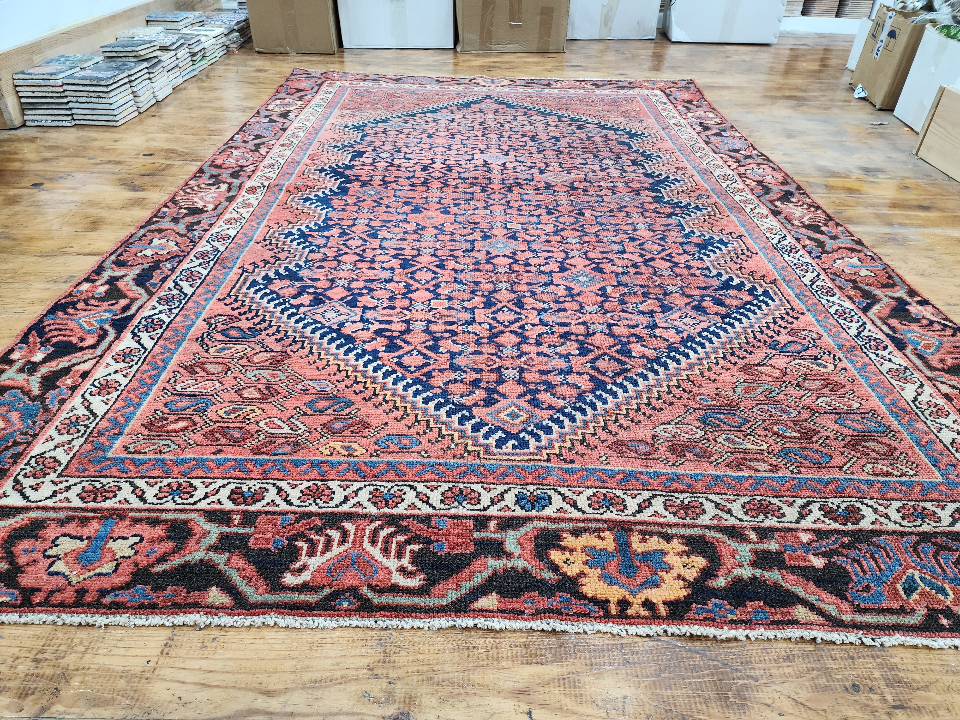 antique Persian Wool Small Rug — colour close-up