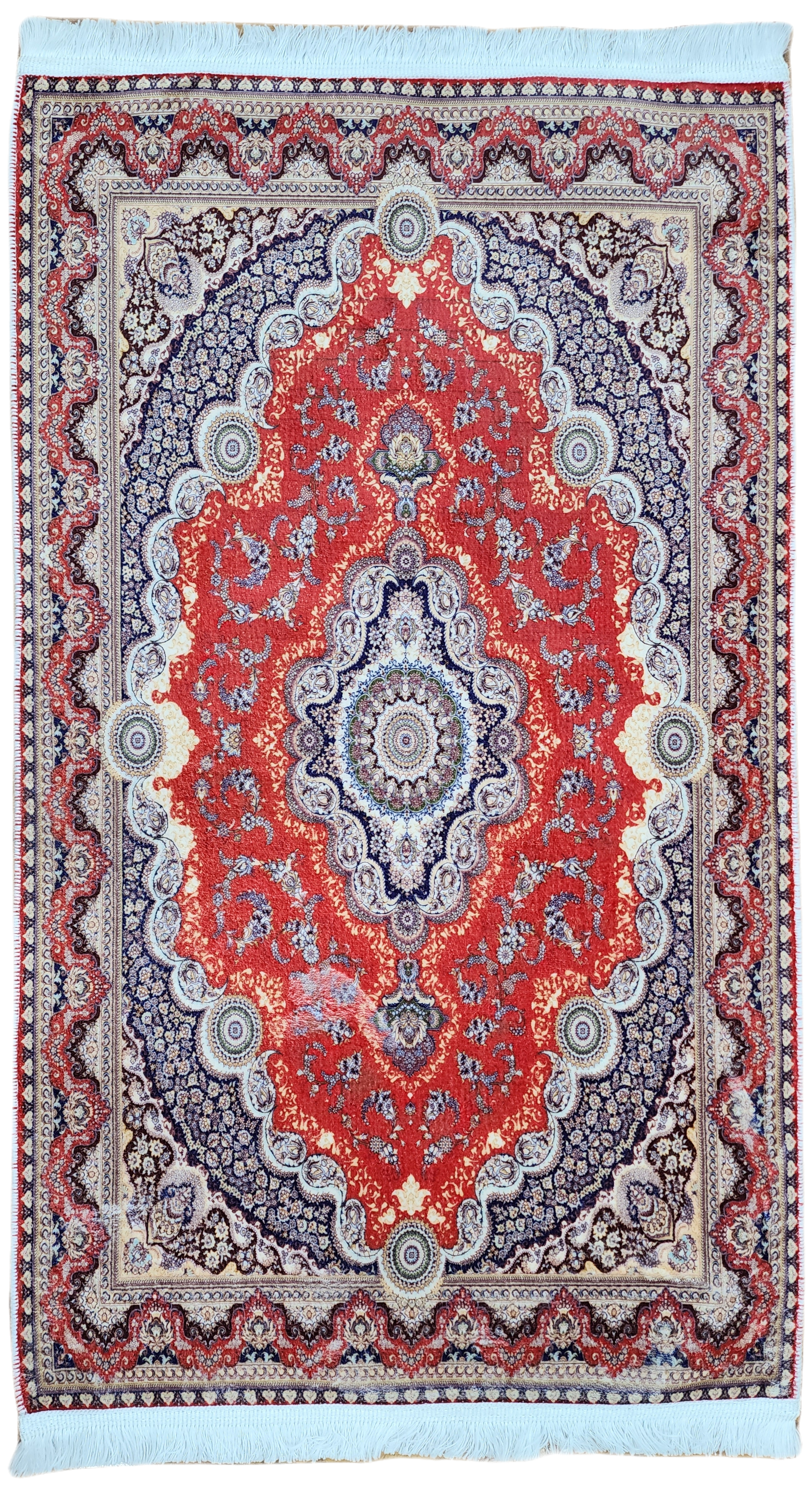 TURKISH BAMBOO SILK RUG, PERSIAN STYLE ORIENTAL VISCOSE SILK FLOOR RUG FOR HALL ENTRY LIVING ROOM OR BEDROOM 2 FT X 3 FT